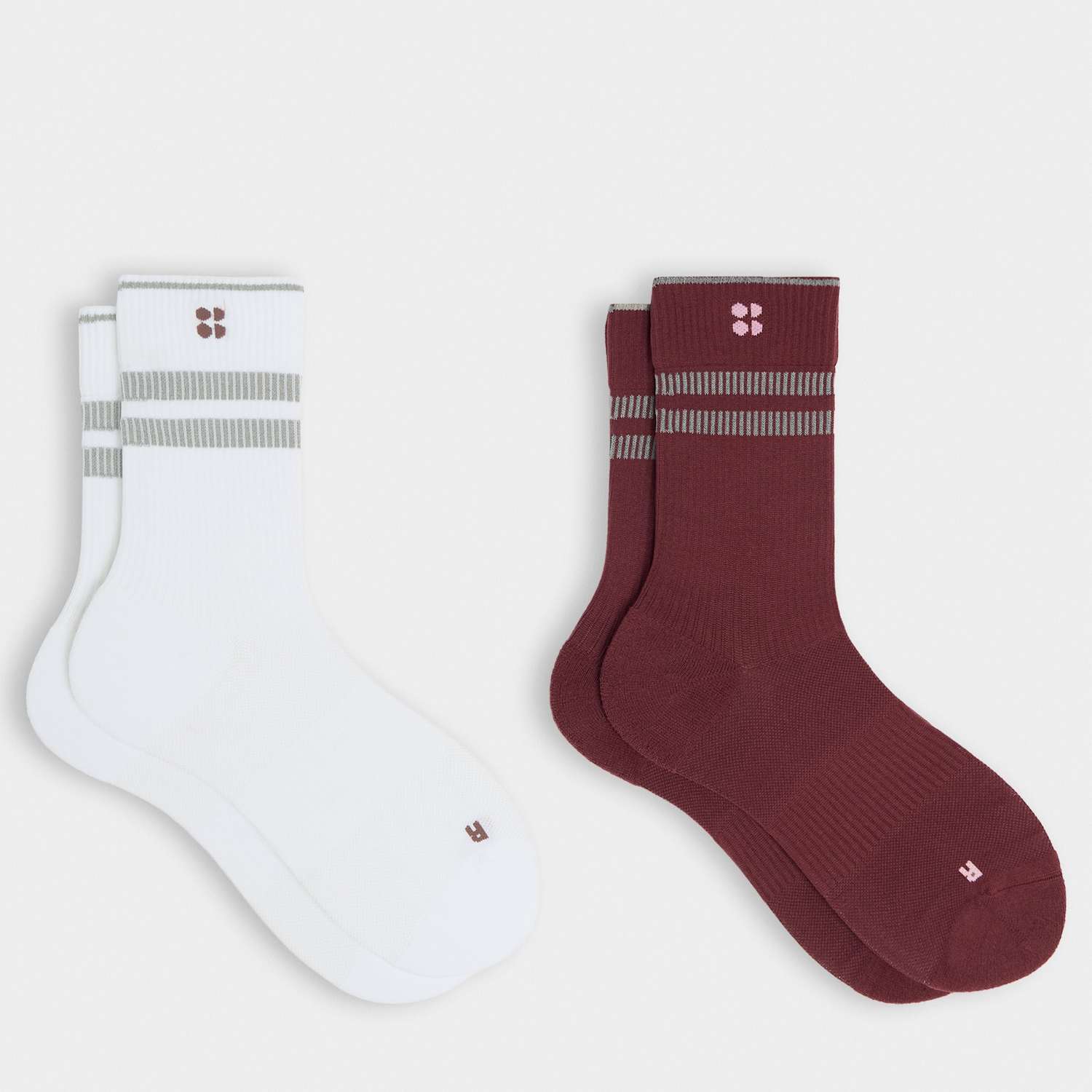 Sweaty Betty Women's 2 Pack Reflective Trainer Socks - Medium-Large - Burgundy