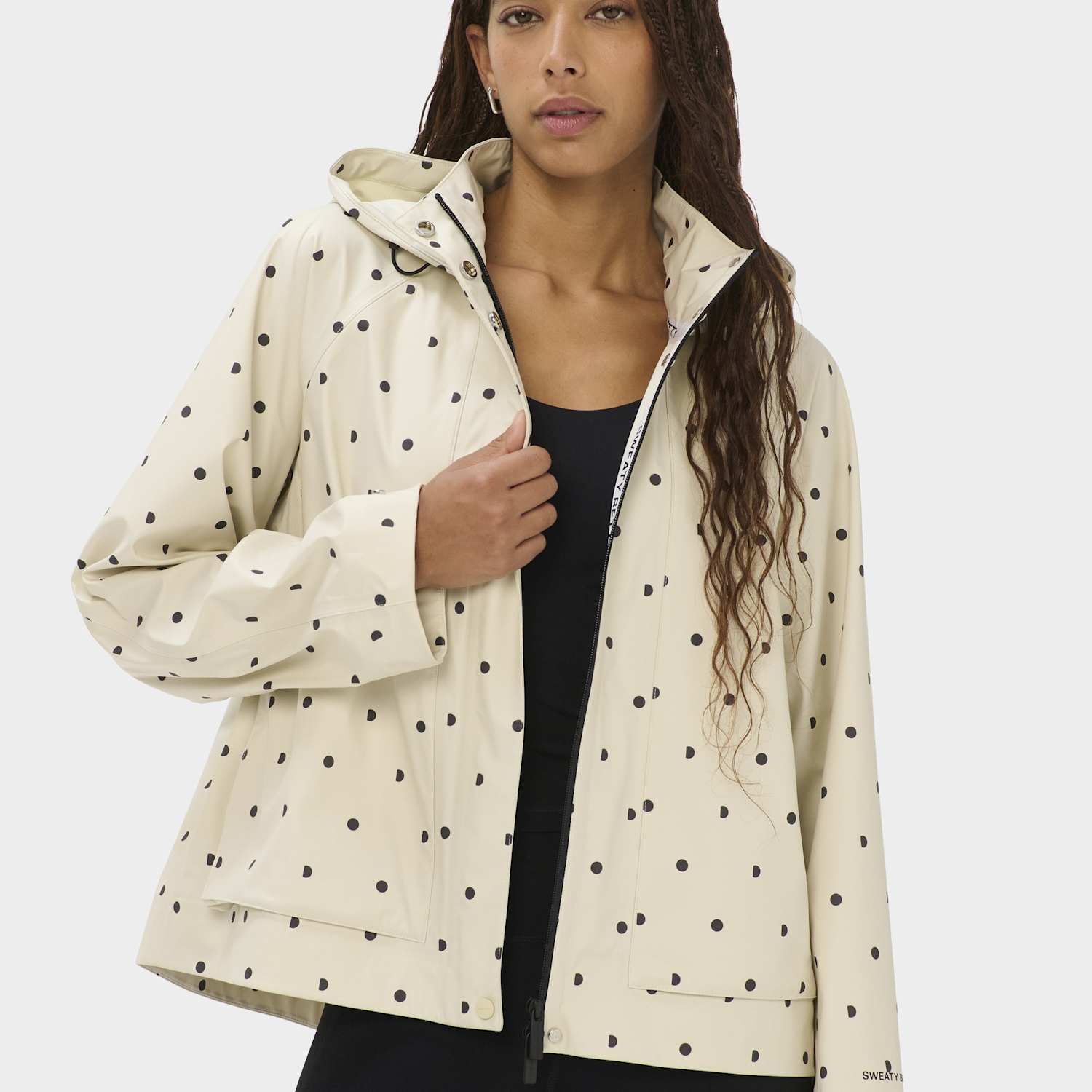 Sweaty Betty Women's Motion Waterproof Cropped Parka - Small - Cream Mix
