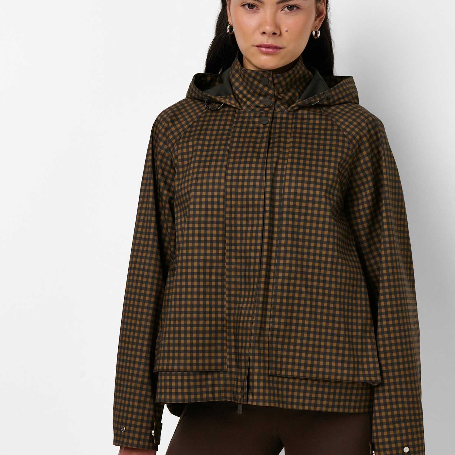 Sweaty Betty Women's Motion Waterproof Cropped Parka - Large - Brown Mix