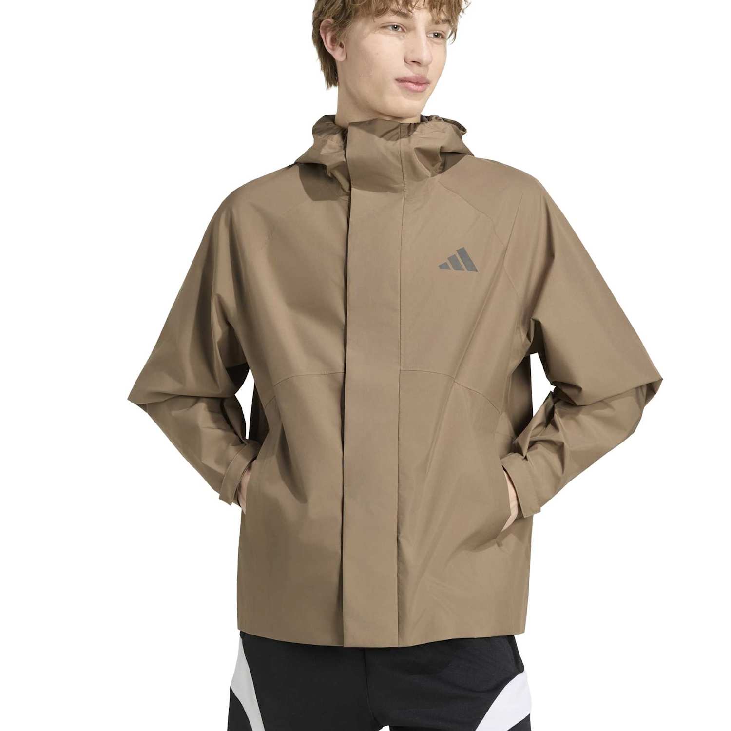 Adidas Men's Essentials Storm Flap Rain Jacket - XL - Khaki