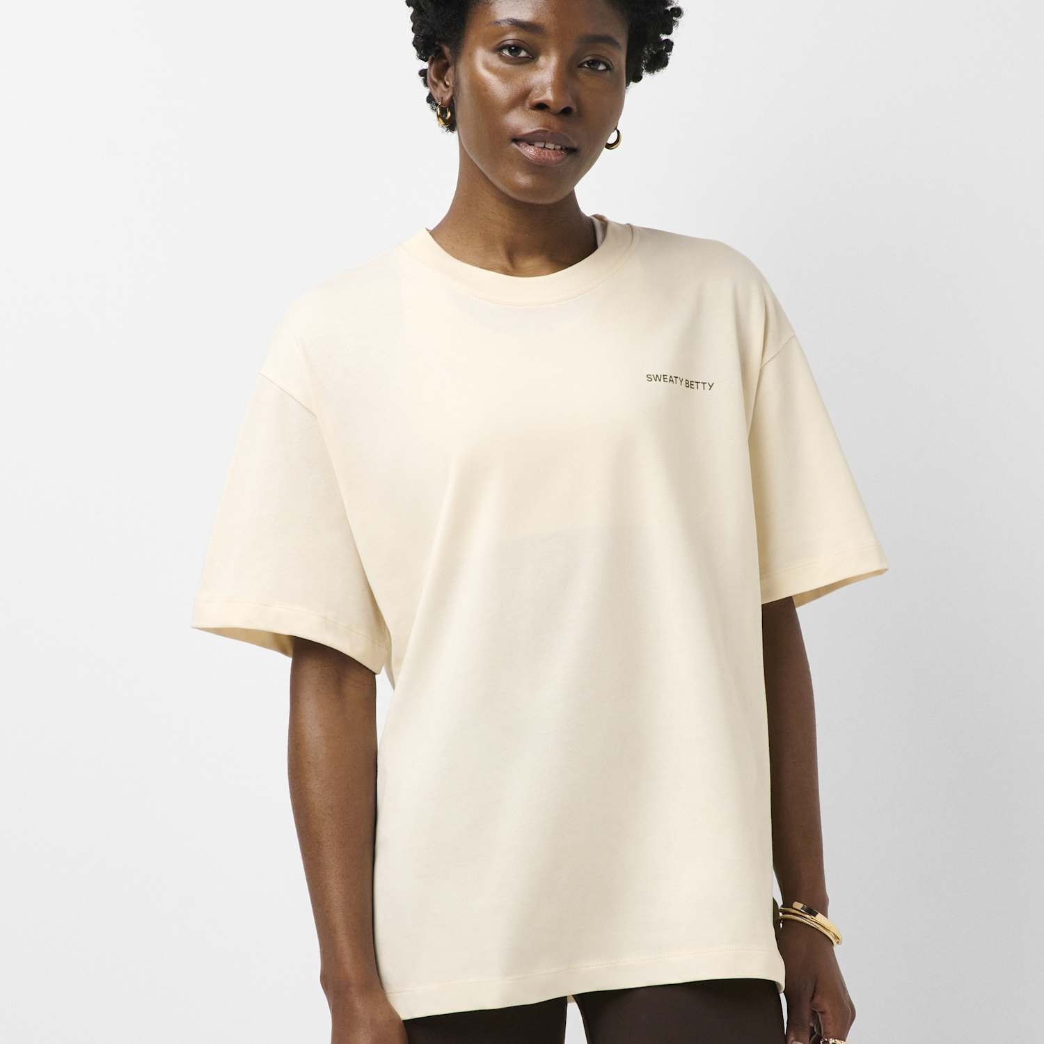 Sweaty Betty Women's Pure Cotton Graphic Crew Neck T-Shirt - Small - Cream Mix