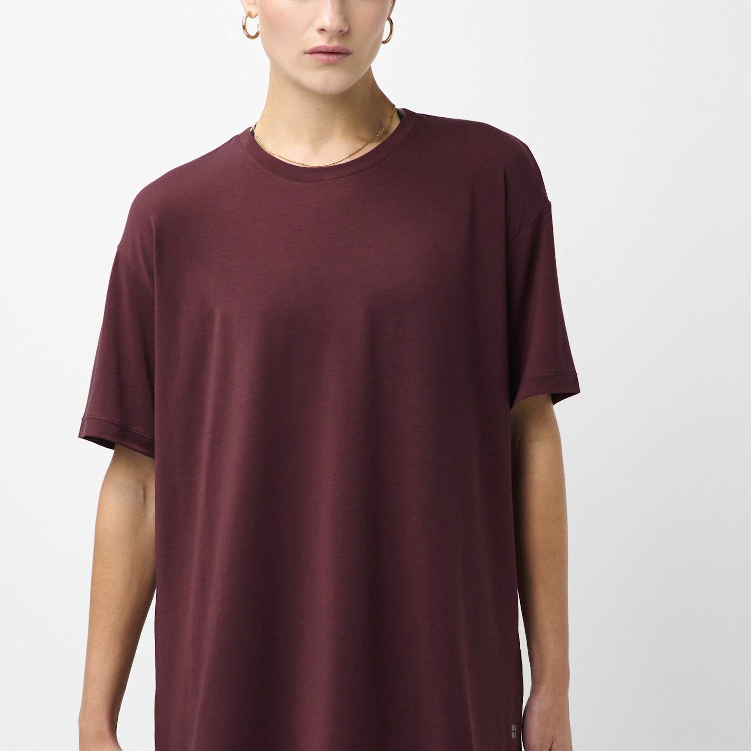 Sweaty Betty Women's Soft Flow Studio Longline Tshirt - Medium - Burgundy
