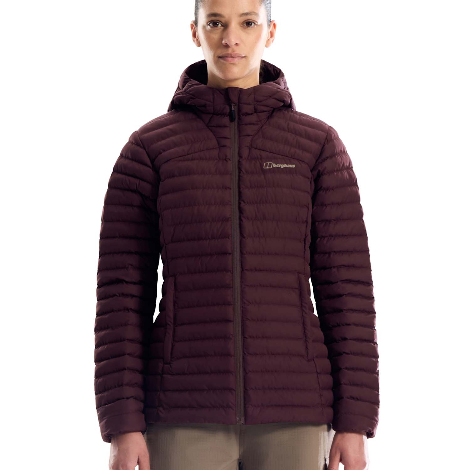 Berghaus Women's Nula High Neck Hooded Puffer Jacket - 14 - Burgundy