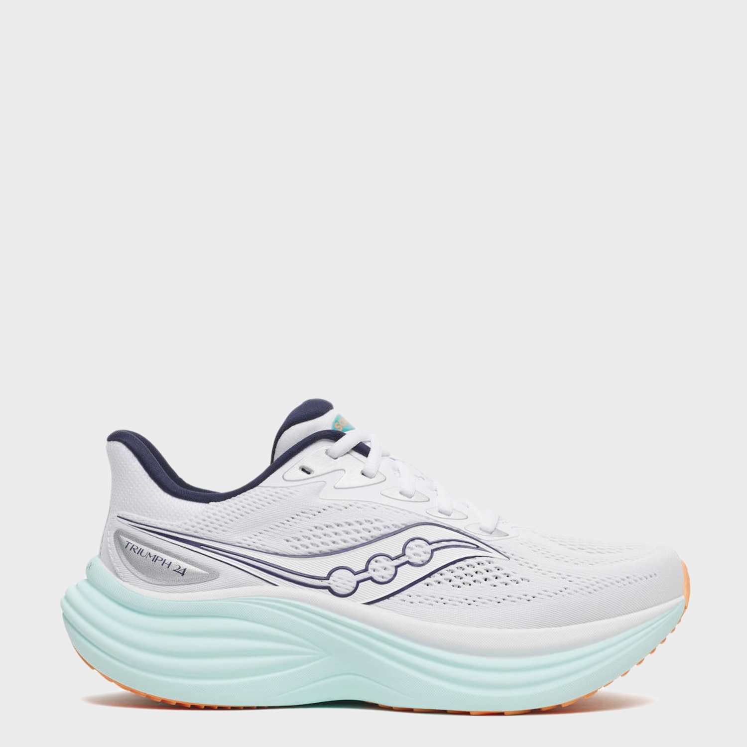 Saucony Women's Triumph 24 Cushioned Running Trainers - 6½ - White Mix