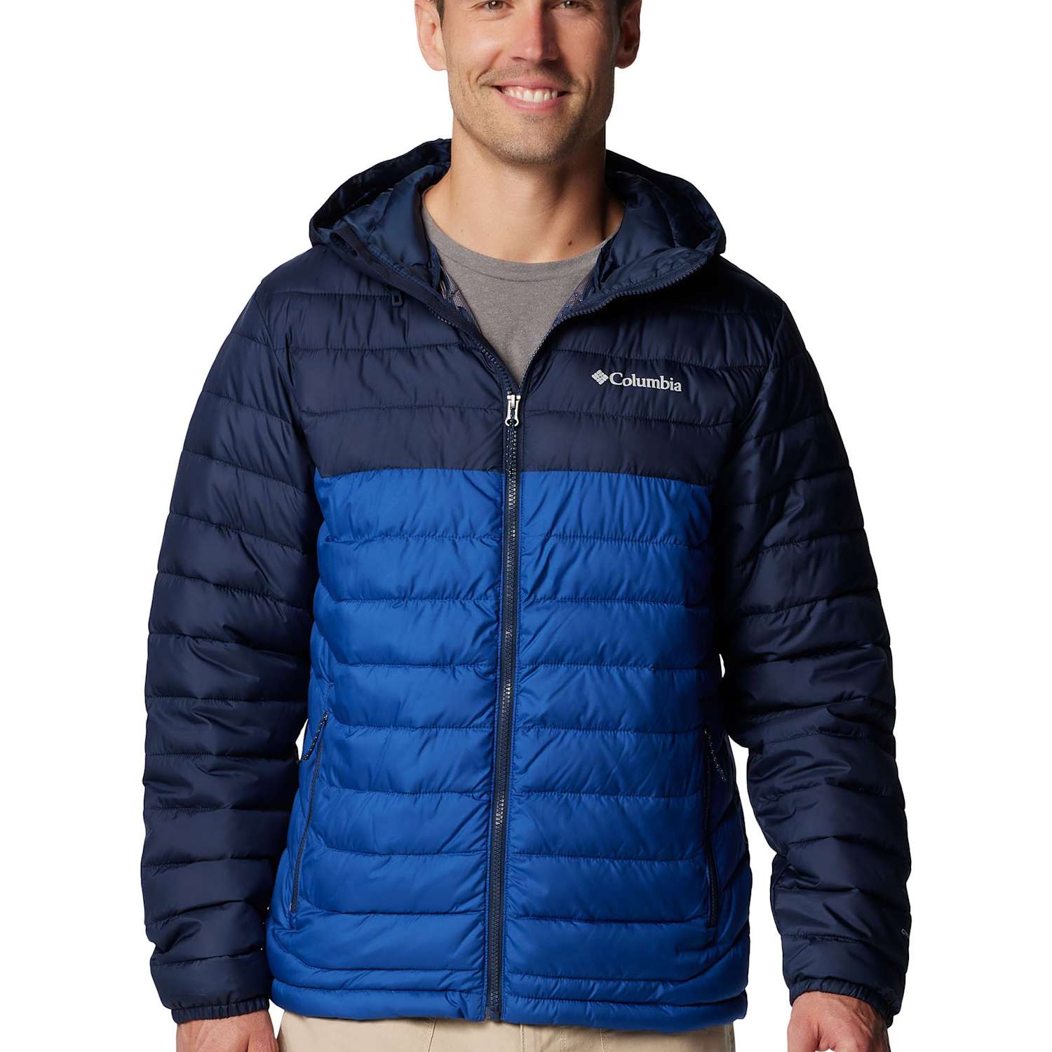 Columbia Men's Powder Lite II Hooded Puffer Jacket - M - Navy Mix