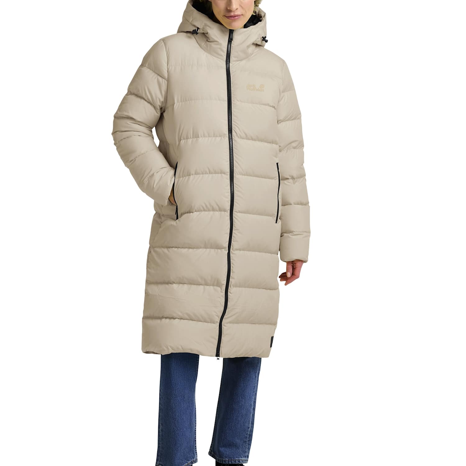 Jack Wolfskin Women's Frozen Palace Longline Puffer Coat - Large - Ivory