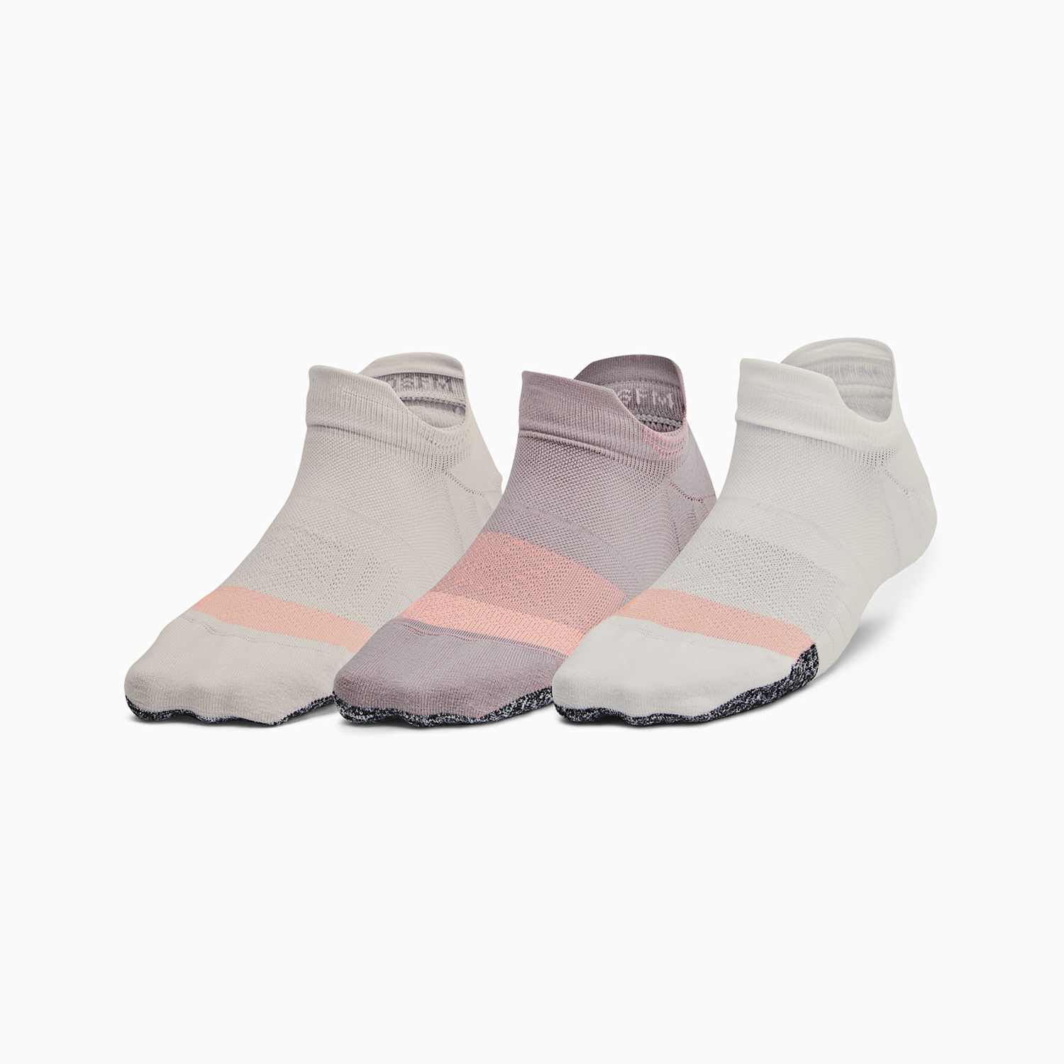 Under Armour Women's Breathe 3 Pack Cushioned Sports Socks - Grey