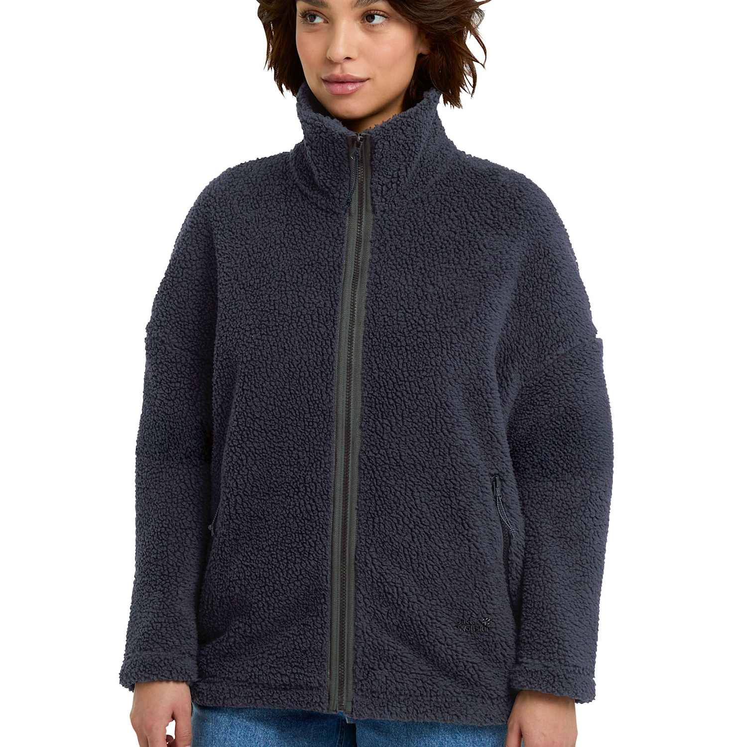 Jack Wolfskin Women's Stone Lite High Neck Relaxed Fleece Jacket - Large - Dark Navy