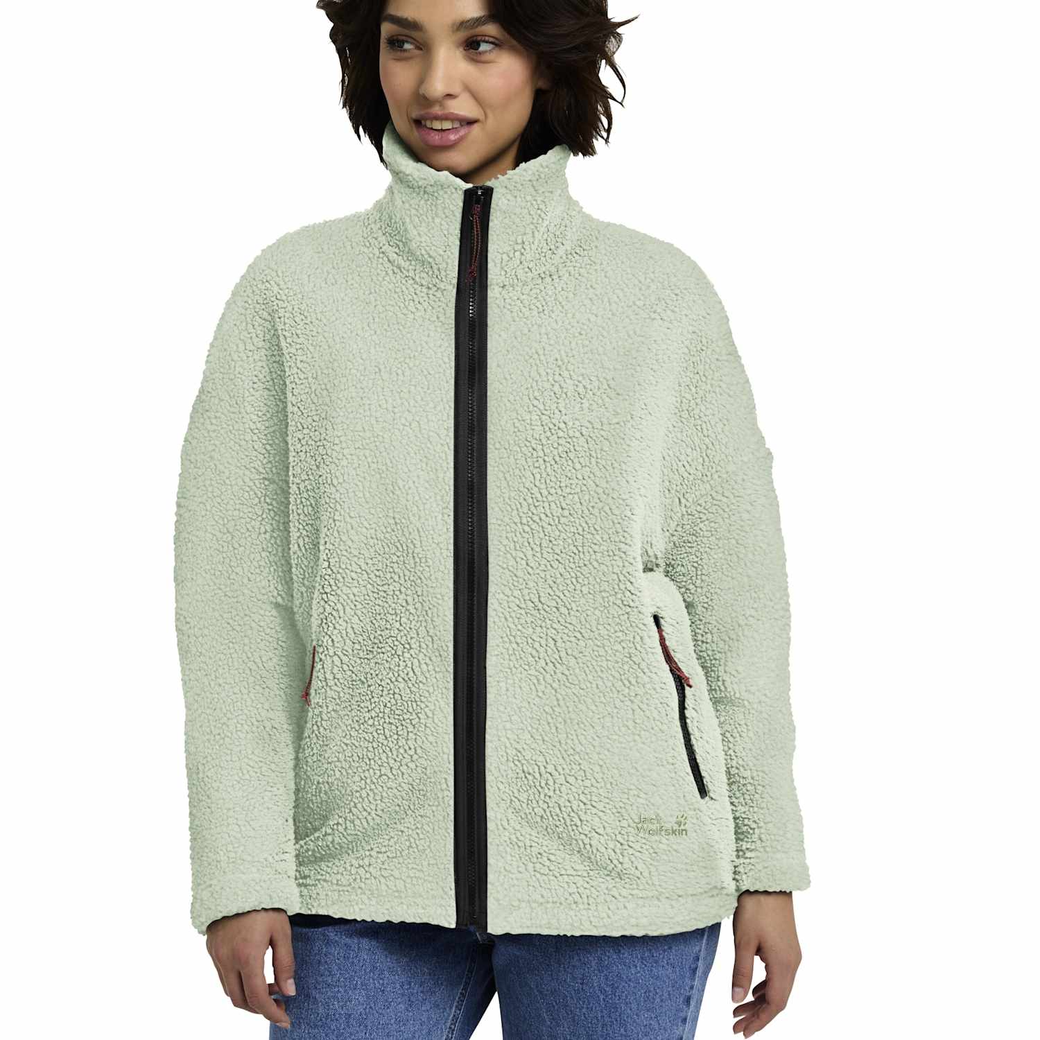 Jack Wolfskin Women's Stone Lite High Neck Relaxed Fleece Jacket - Medium - Light Green