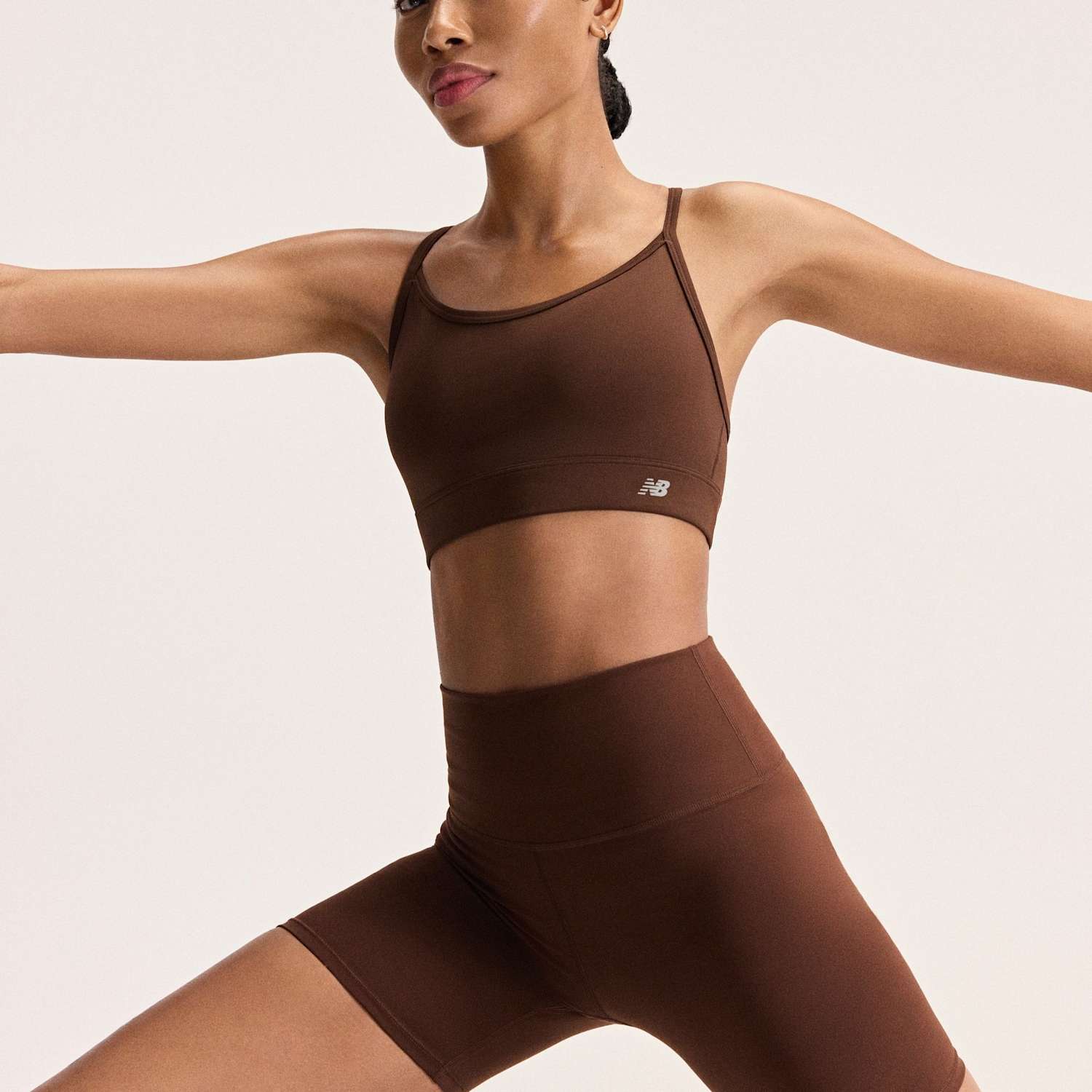 New Balance Women's Soft Stretch Pull On Yoga Sports Bra - Large - Brown