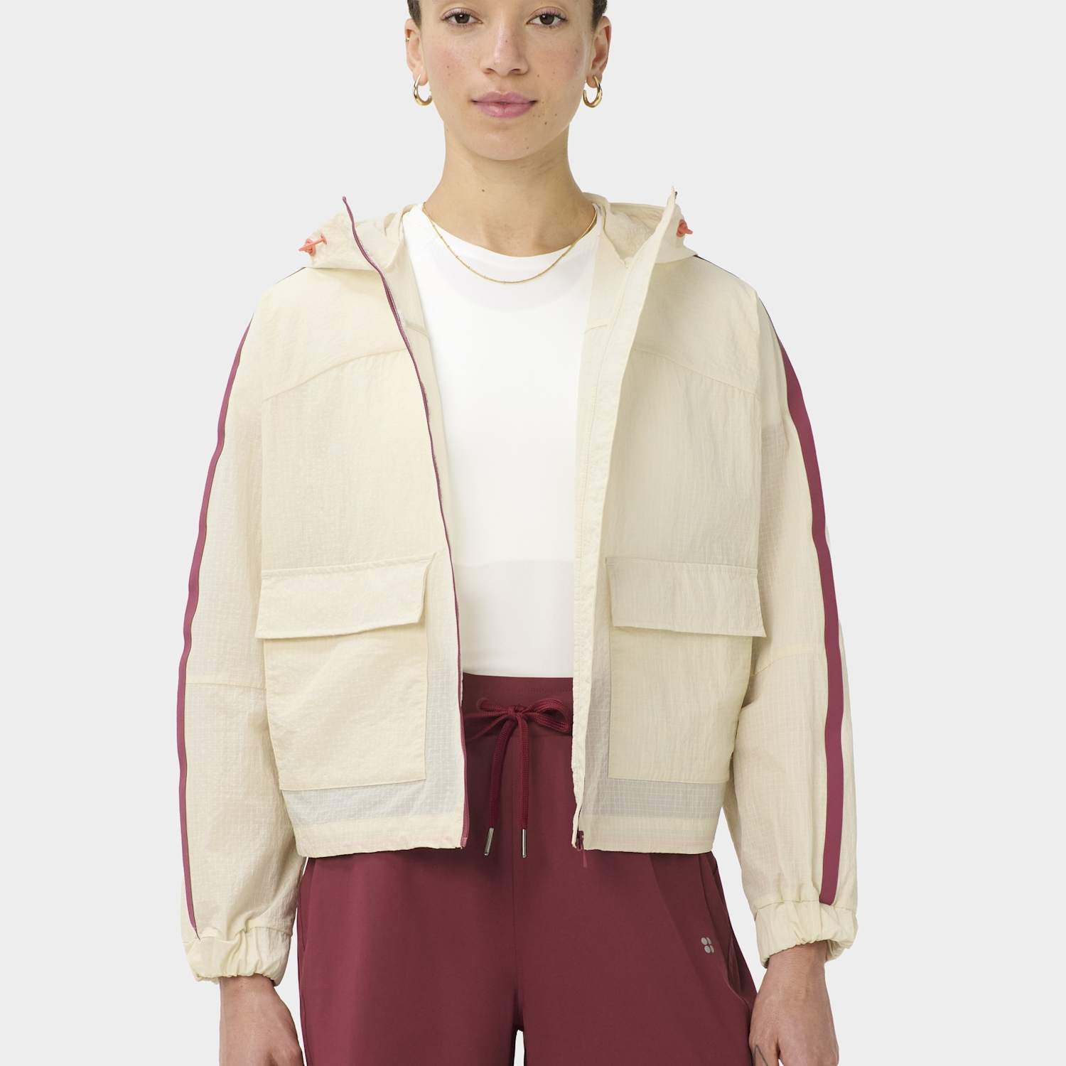Sweaty Betty Women's Ripstop Patch Pocket Lightweight Jacket - Medium - Soft White