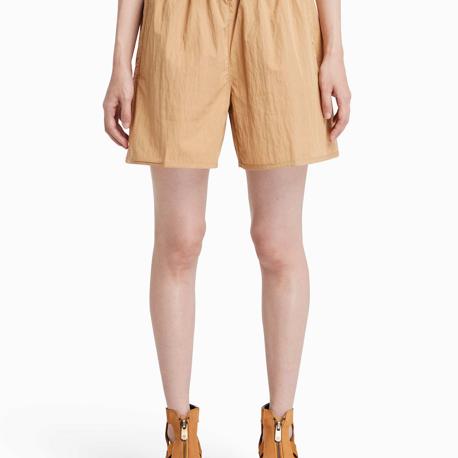 Timberland Women's High Waisted Utility Summer Shorts - Medium - Sand