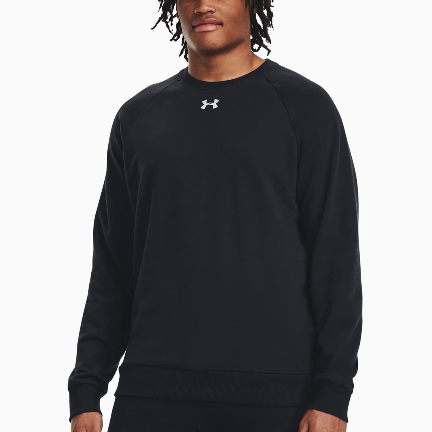 Under Armour Men's Rival Brushed Fleece Crew Sweatshirt - 2XL - Black