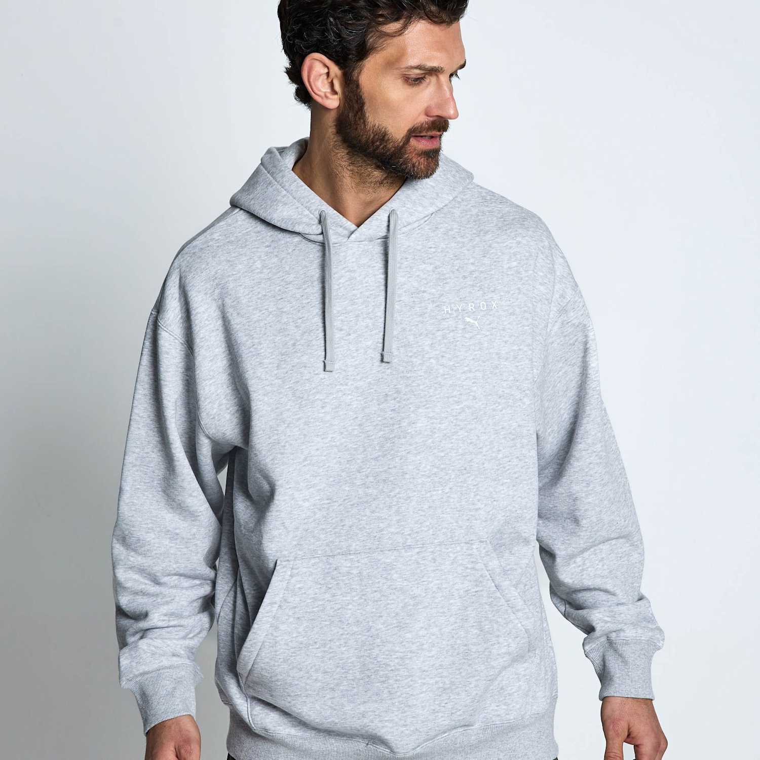 Puma Men's Hyrox World Cotton Blend Hoodie - L - Grey Marl