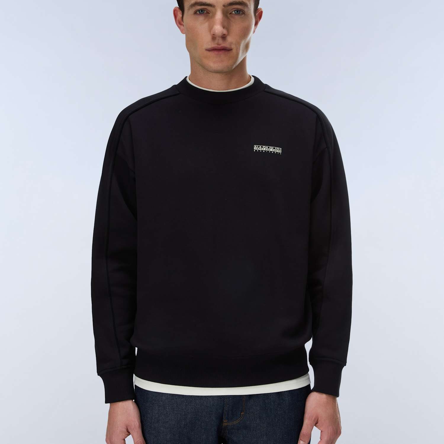 Napapijri Men's Teza Cotton Rich Back Graphic Sweatshirt - 2XL - Black Mix - Available at M&S