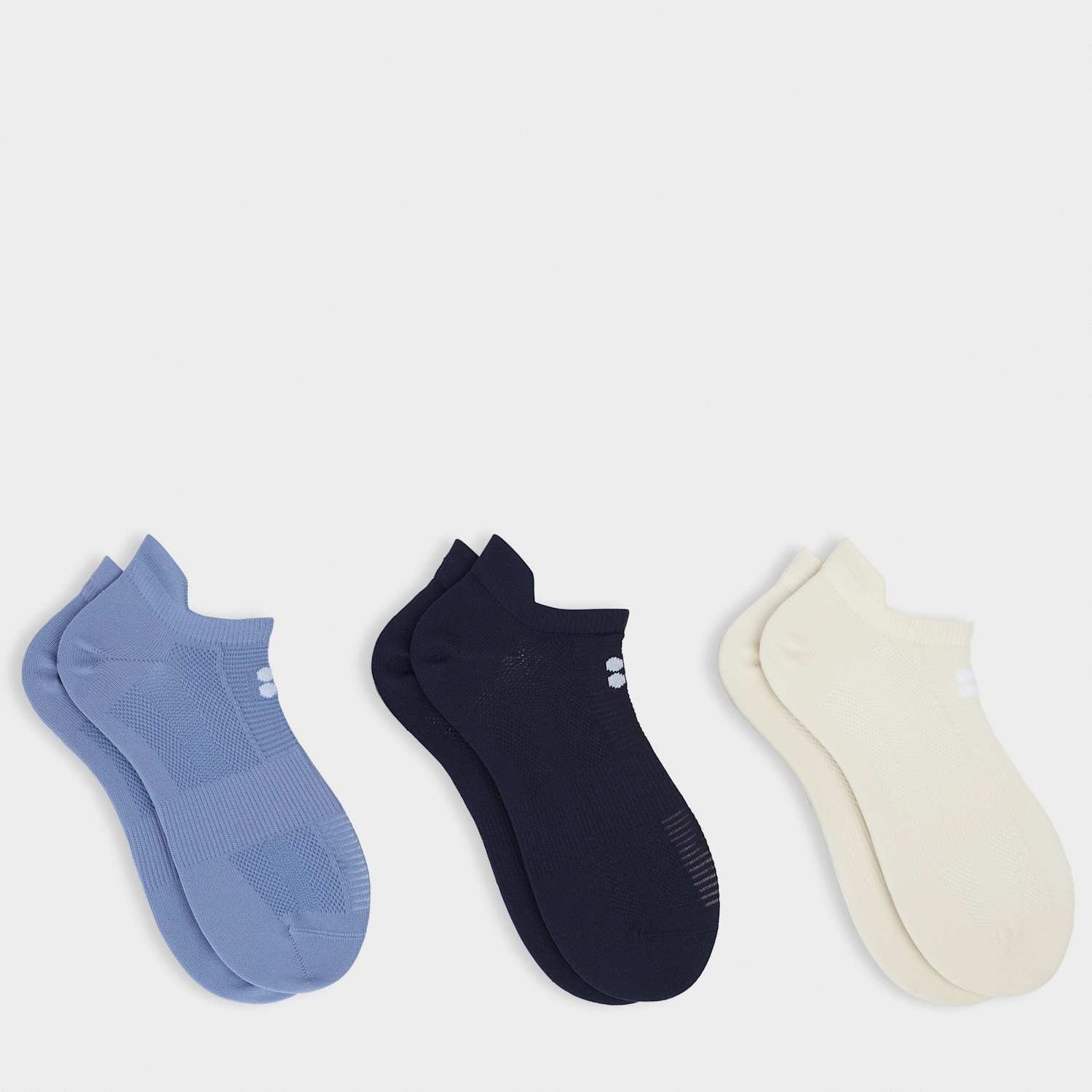 Sweaty Betty Women's 3 Pack Lightweight Trainer Socks - Small-Medium - Blue Mix