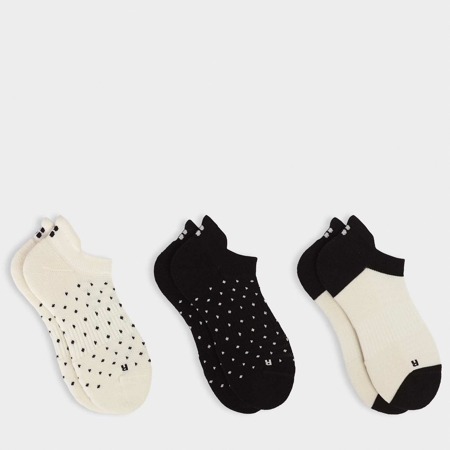 Sweaty Betty Women's 3 Pack Workout Cotton Rich Trainer Socks - Small-Medium - Cream Mix