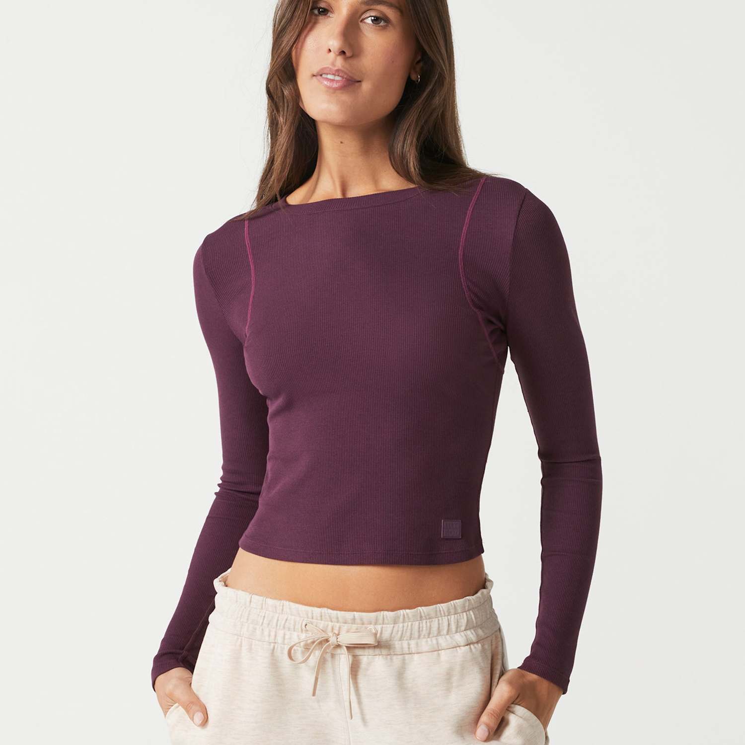 Lilybod Women's Faro Crew Neck Long Sleeve Tech Top - Small - Plum