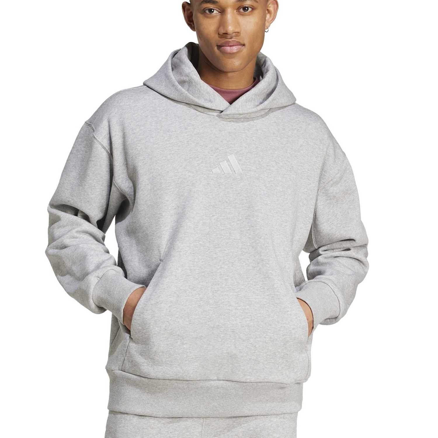 Adidas Men's All SZN Cotton Rich Fleece Hoodie - 2XL - Grey Marl