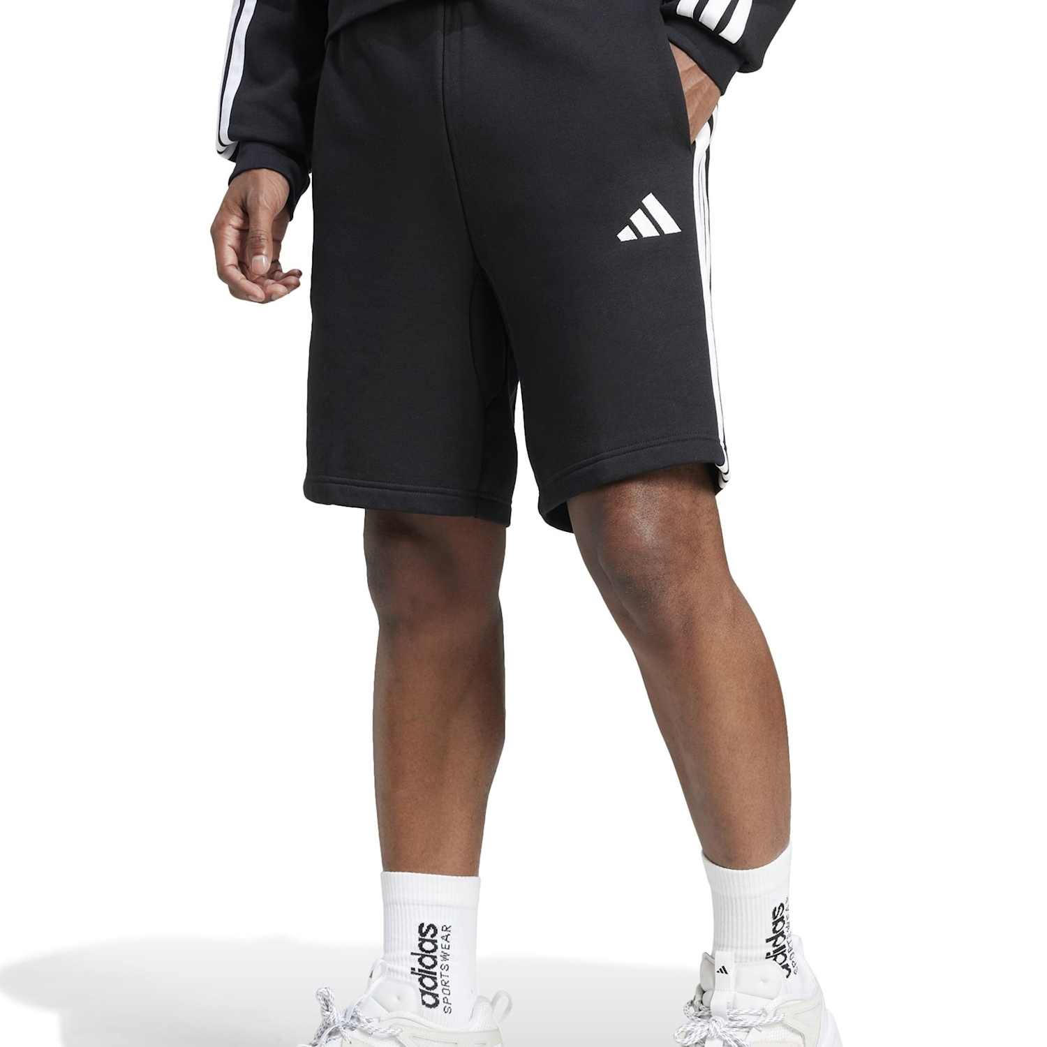 Adidas Men's Essentials Cotton Rich Fleece Shorts - XL - Black