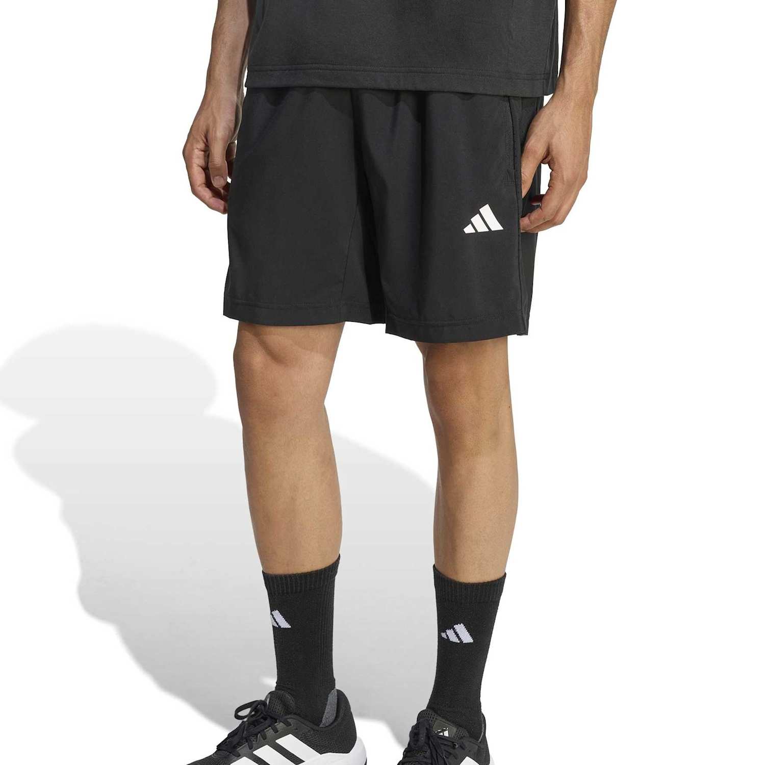 Adidas Men's Essentials Base 3 Stripes Woven Shorts - XL - Black