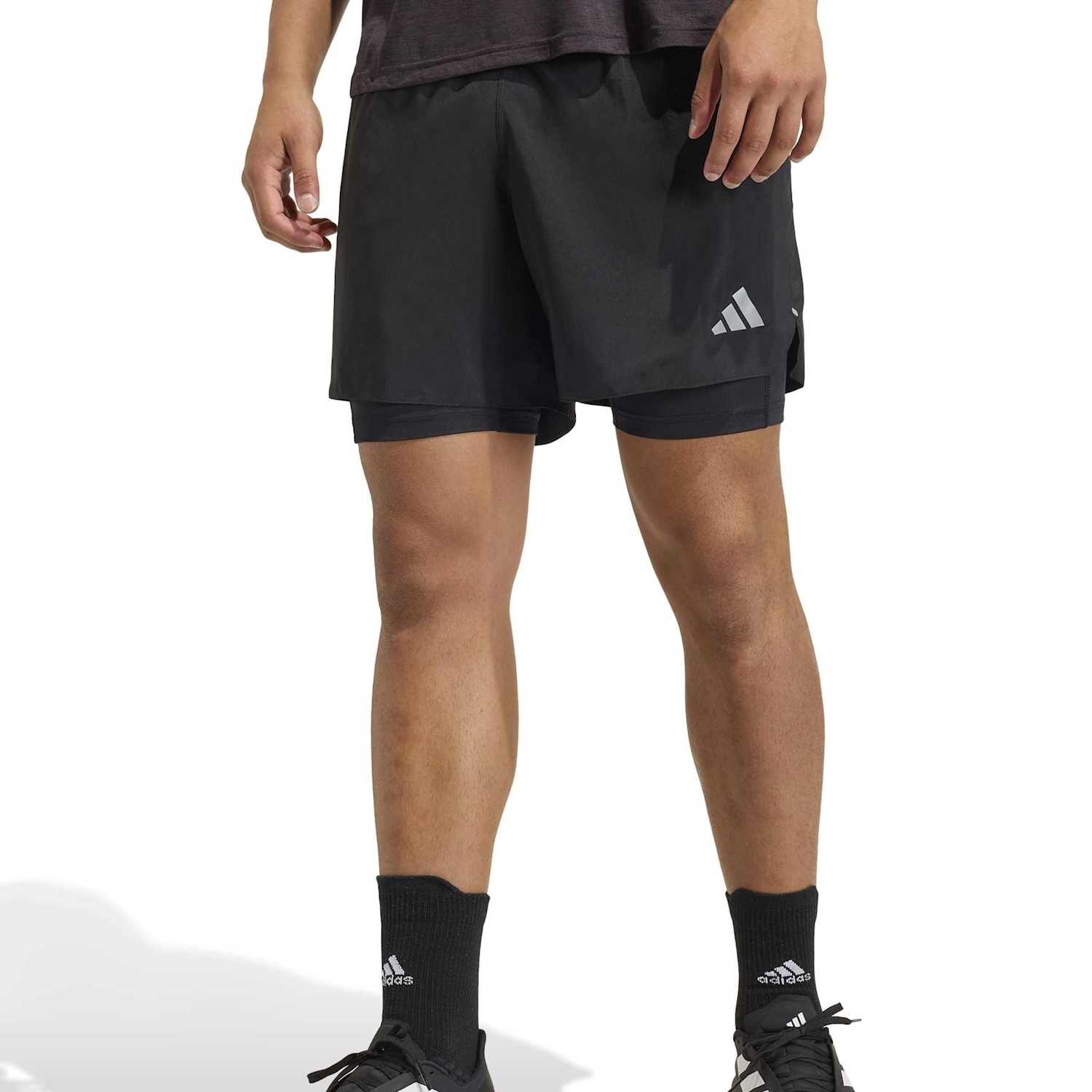 Adidas Men's Running Essentials 2-in-1 Shorts - S - Black