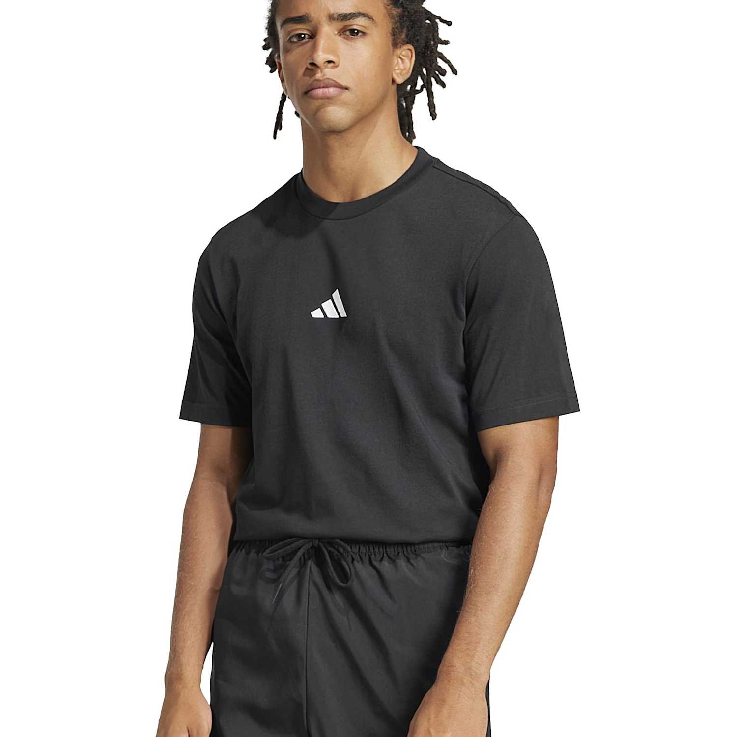 Adidas Men's Essentials Small Logo Pure Cotton T-Shirt - L - Black