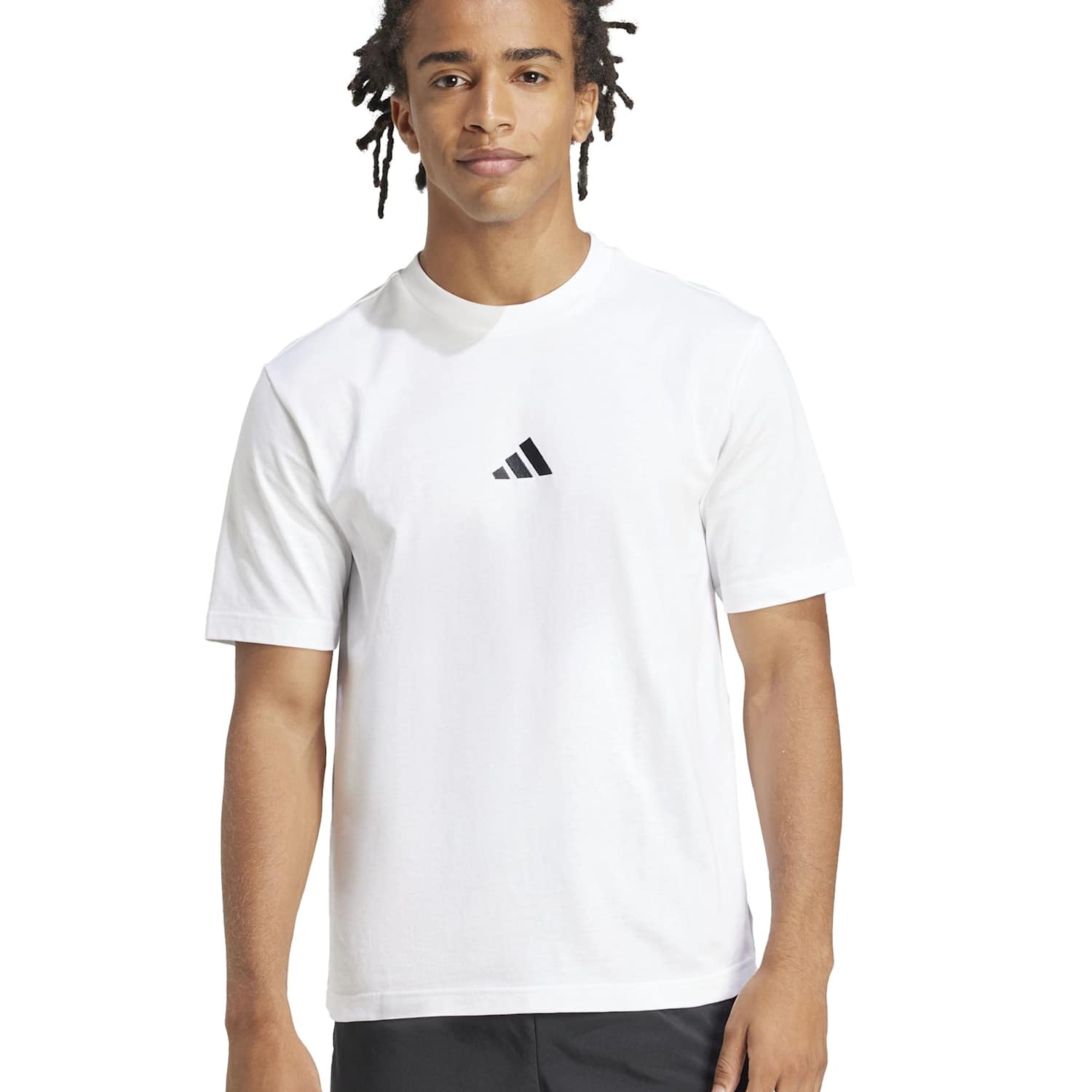 Adidas Men's Essentials Small Logo Pure Cotton T-Shirt - S - White