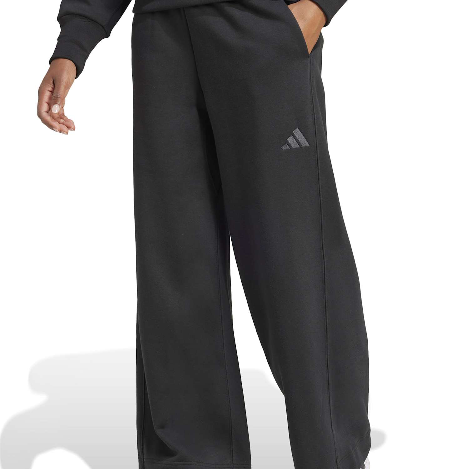 Adidas Women's ALL SZN Cotton Rich Fleece Wide Leg Joggers - Small - Black