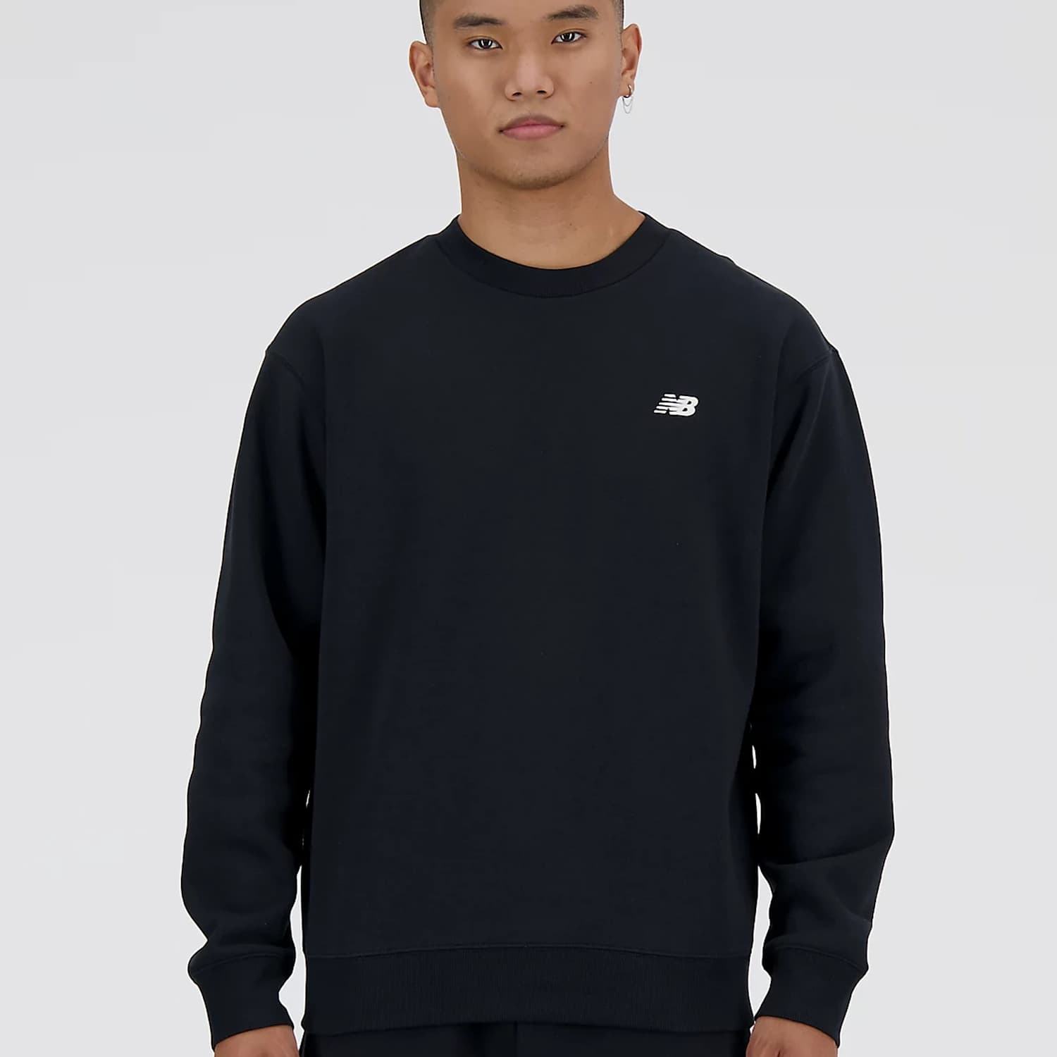 New Balance Men's Cotton Rich Crew Neck Sweatshirt - M - Black