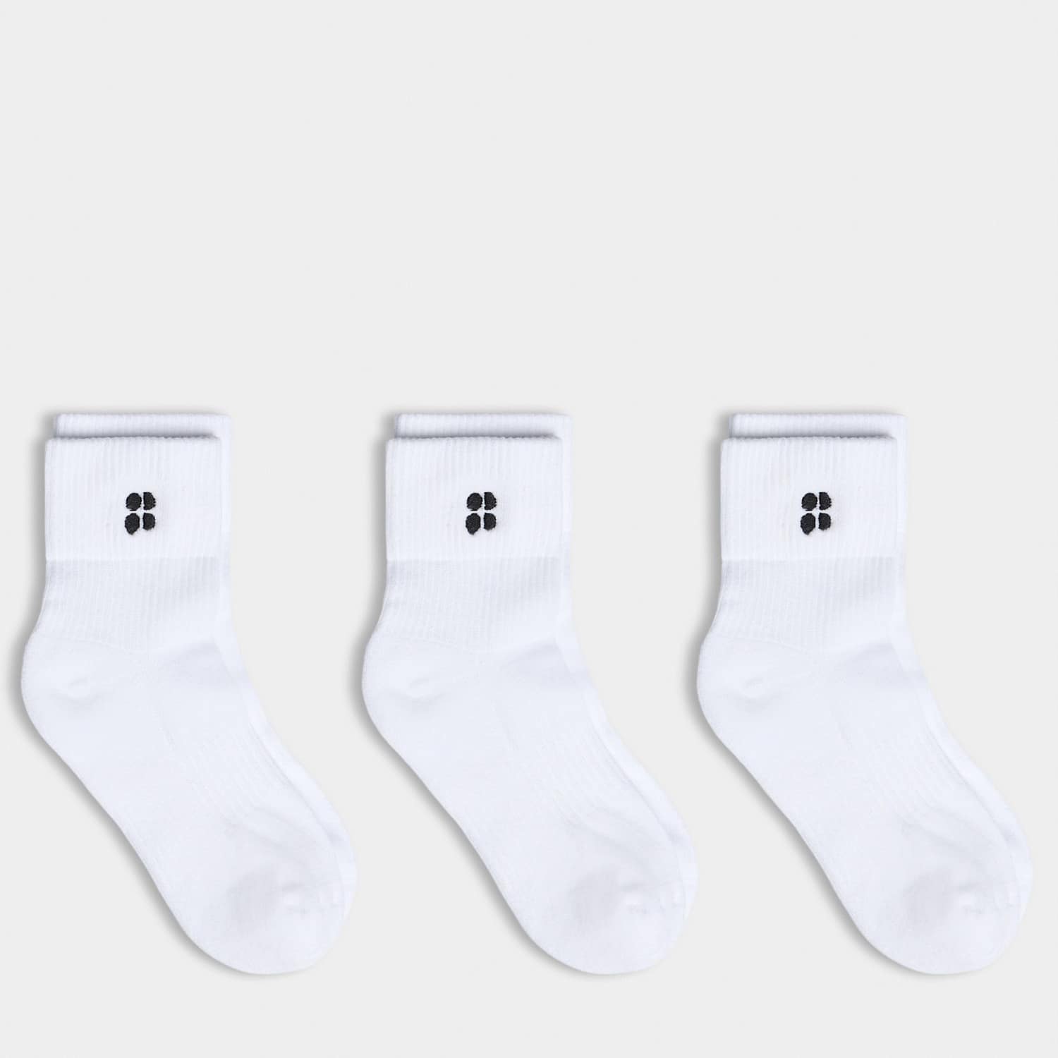 Sweaty Betty Women's 3 Pack Essentials Cotton Rich Ankle High Socks - Medium-Large - White