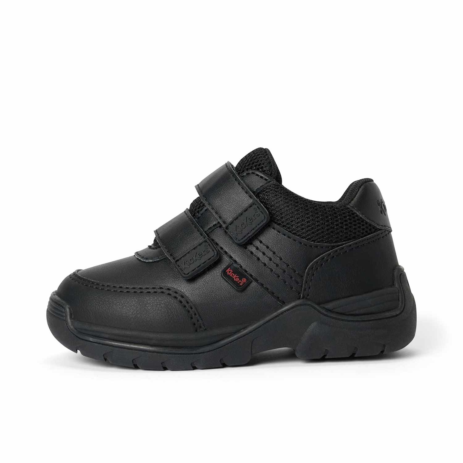 Kickers Boys Leather Riptape School Shoes (12 ½ Small-2 ½ Large) - 1 - Black - Available at M&S