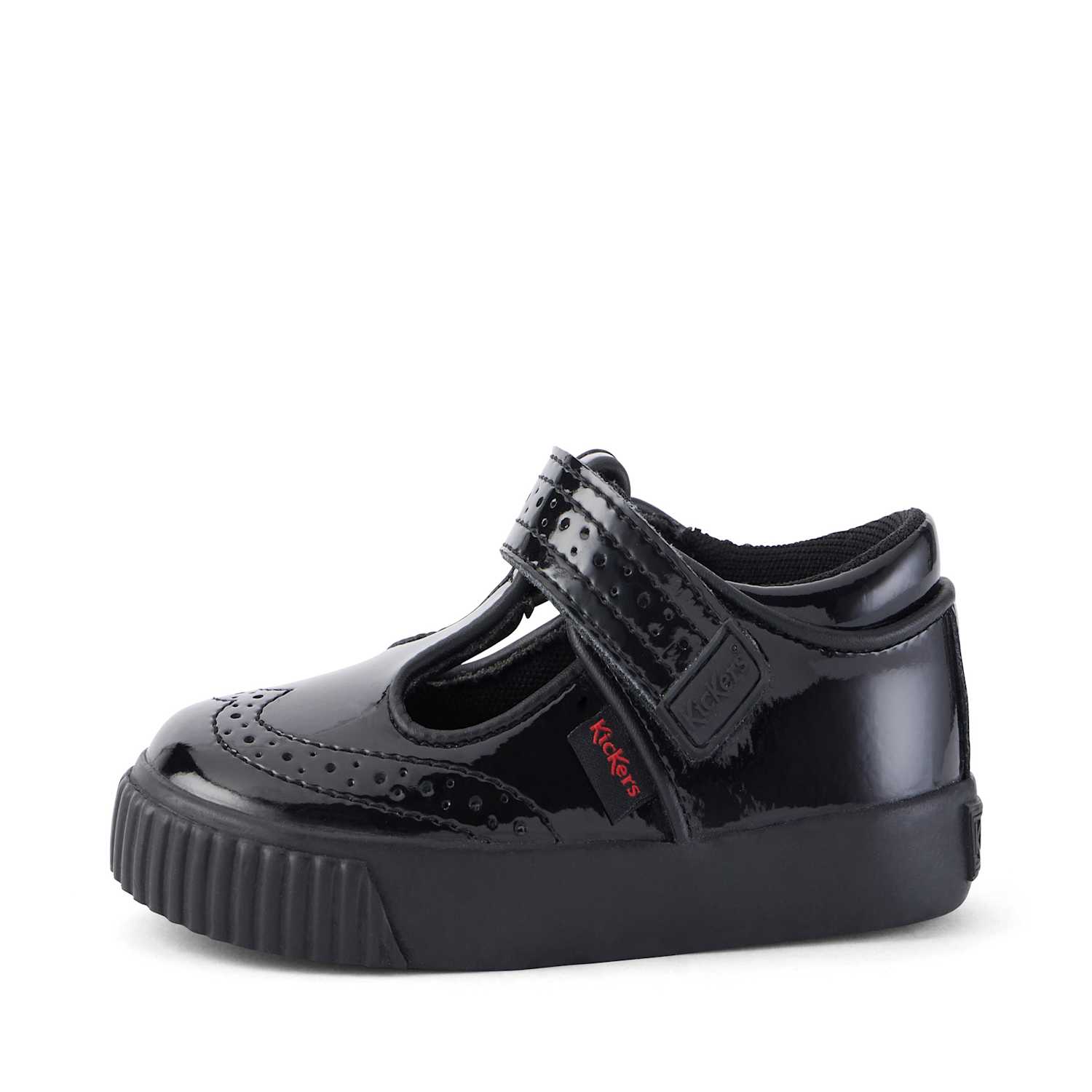 Kickers Girls Leather T Bar School Shoes (7 Small-12 Small) - 10 - Black - Available at M&S