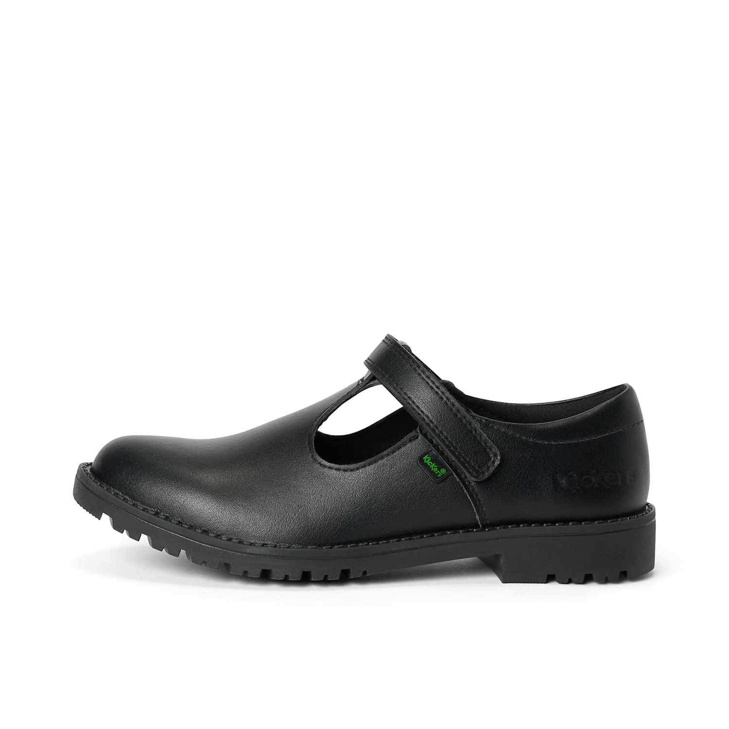 Kickers Girls Riptape T-Bar School Shoes (7 Small-12 Small) - 9 - Black - Available at M&S