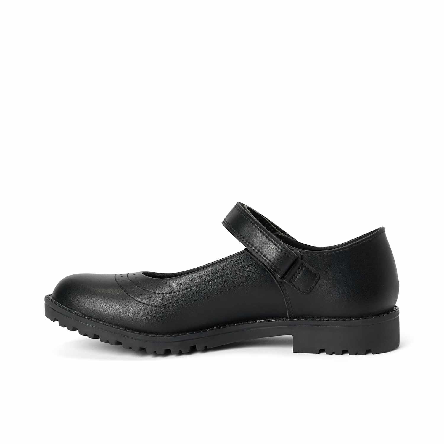 Kickers Girls Riptape Mary Jane School Shoes (3 Large-6 Large) - 5 - Black - Available at M&S