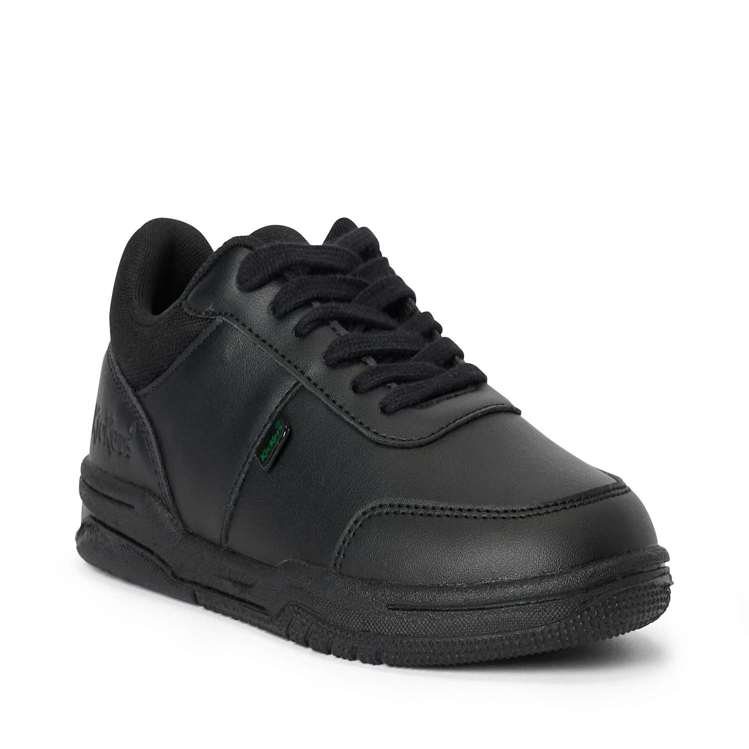 Kickers Boys Leather Lace School Shoes (3 Large-7 Large) - 4 - Black - Available at M&S