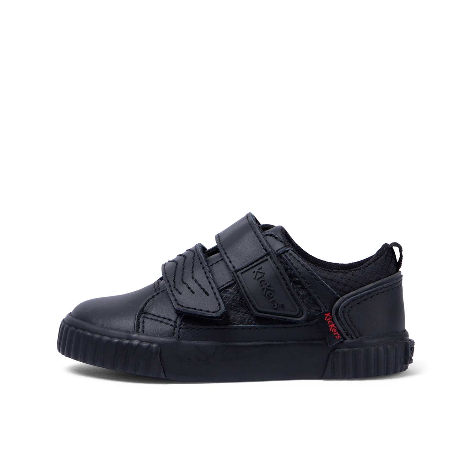 Kickers Boys Leather Riptape School Shoes (7 Small-12 Small) - 11 - Black - Available at M&S