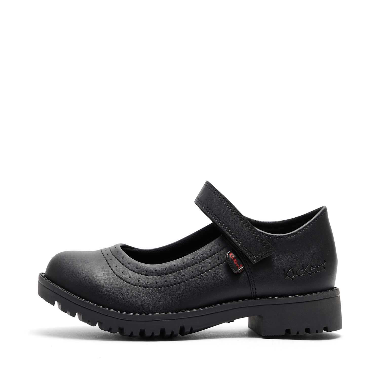 Kickers Girls Leather Mary Jane School Shoes (7 Small-12 Small) - 8 - Black - Available at M&S