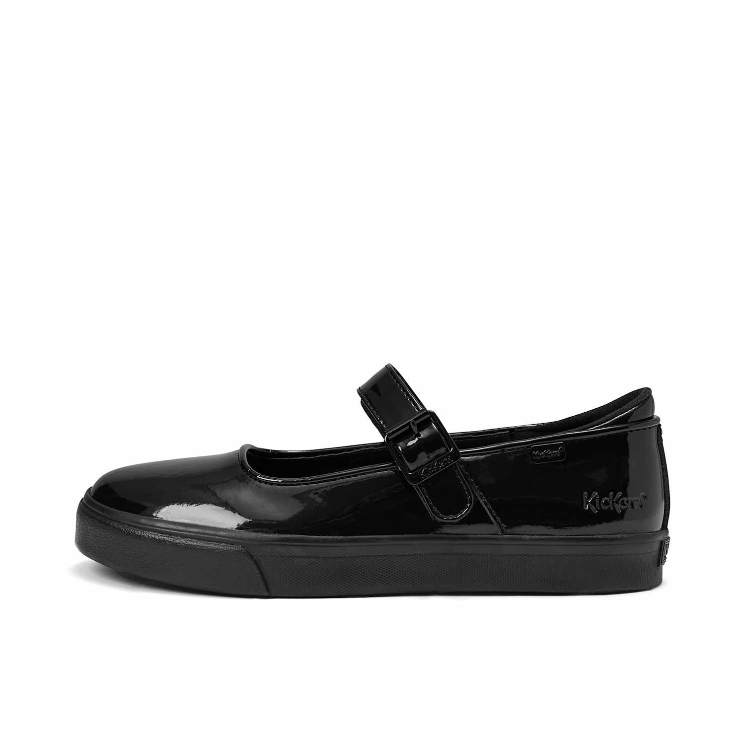 Kickers Girls Patent Mary Jane School Shoes (3 Large-6 Large) - 4 - Black - Available at M&S