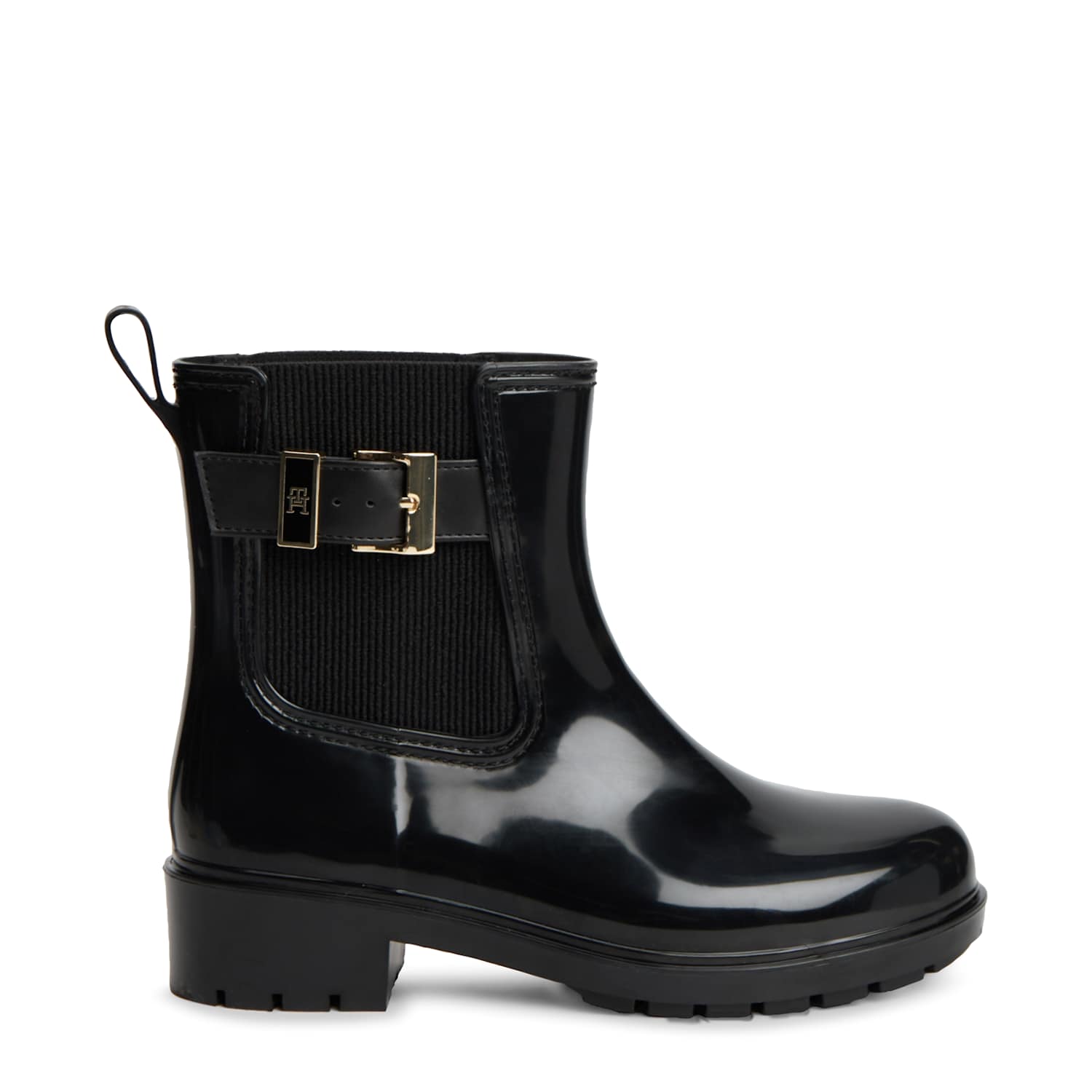 Tommy Hilfiger Women's Chelsea Block Heel Ankle Wellies Rain Boots - 5 - Black - Available at M&S