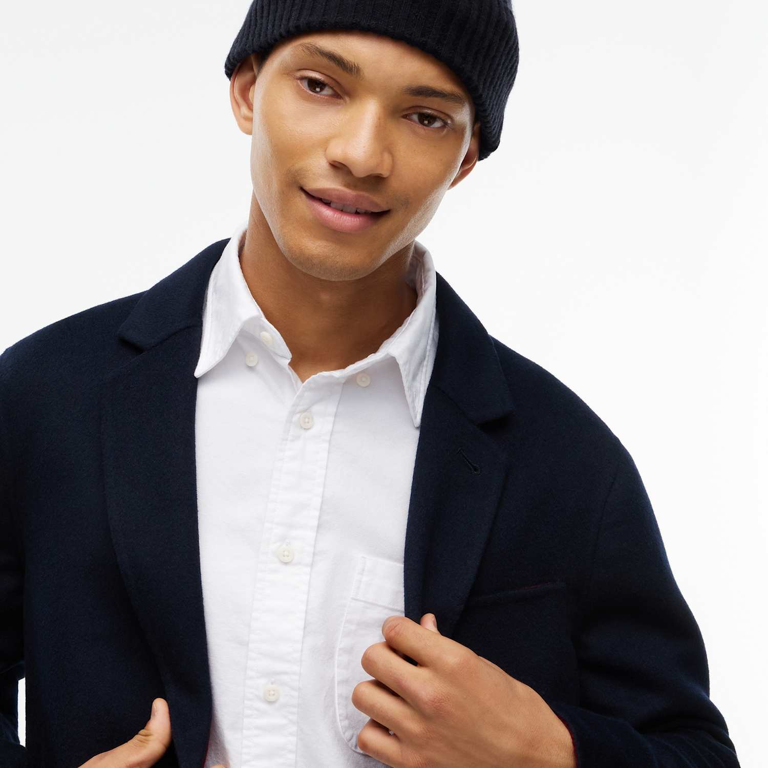 Tommy Hilfiger Men's Wool Blend Cable Knit Beanie Hat - Dark Navy - Available at M&S