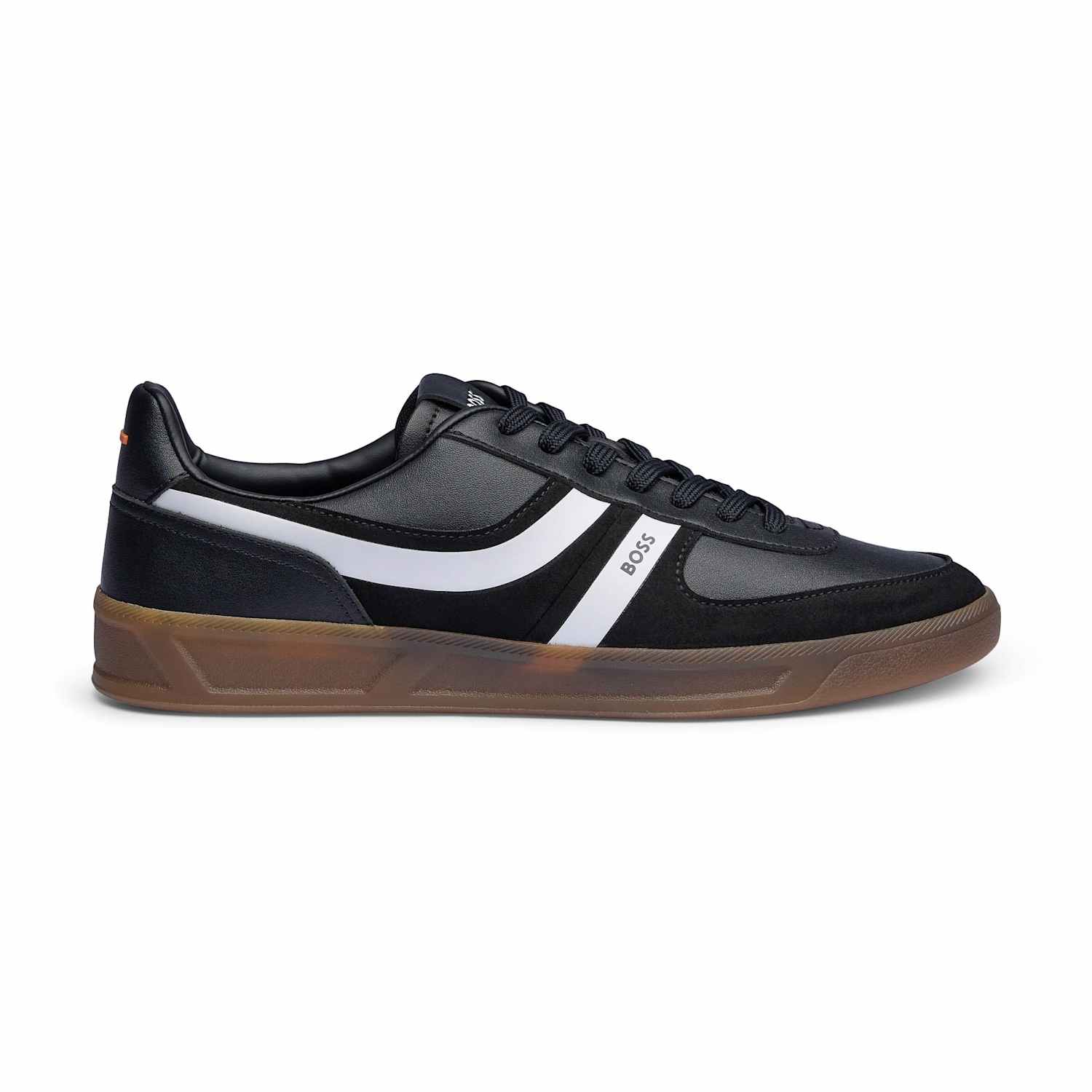Hugo Men's Leather Lace Up Trainers - 8 - Black Mix - Available at M&S