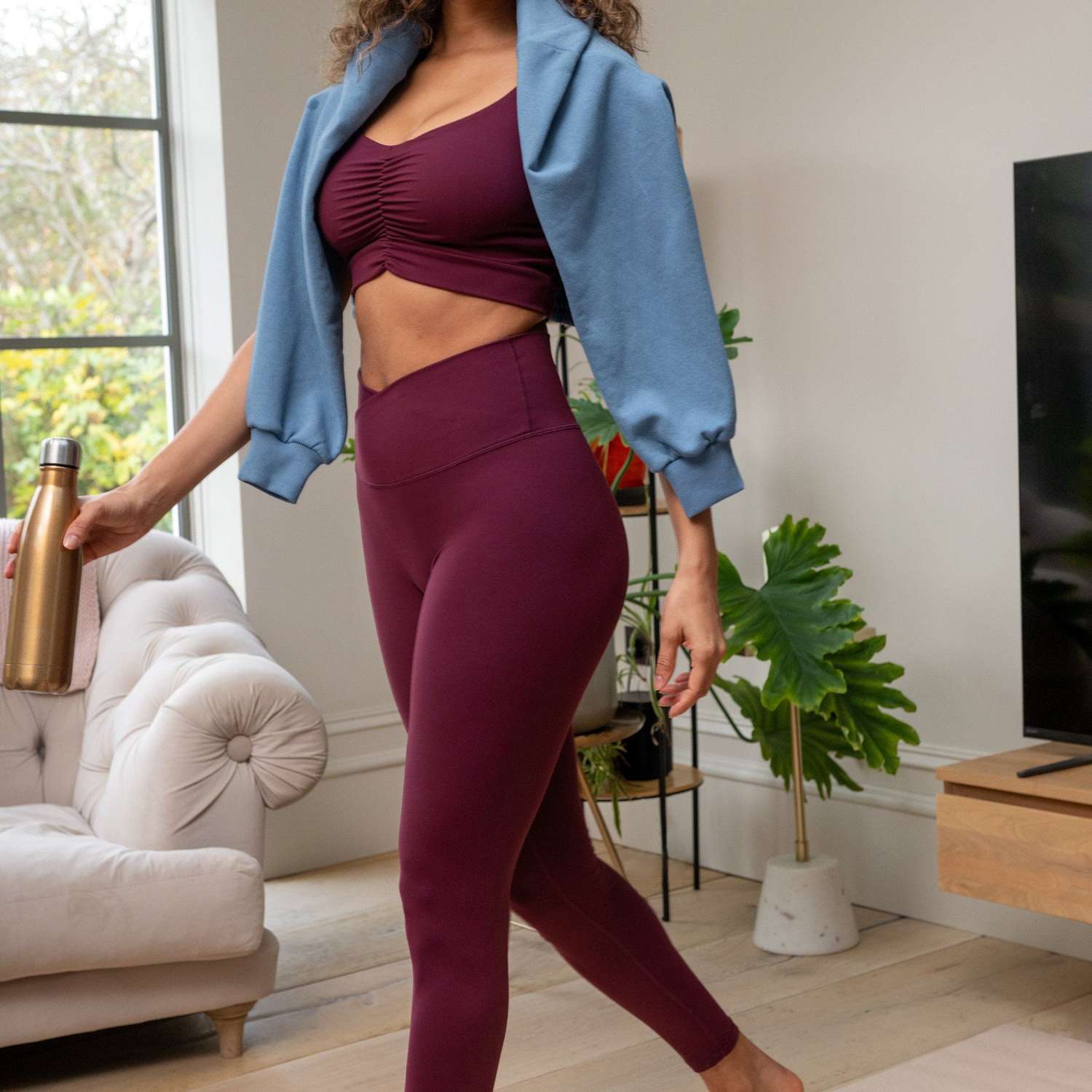 Pour Moi Women's The Buttery Soft High Waist Leggings - 18 - Burgundy - Available at M&S