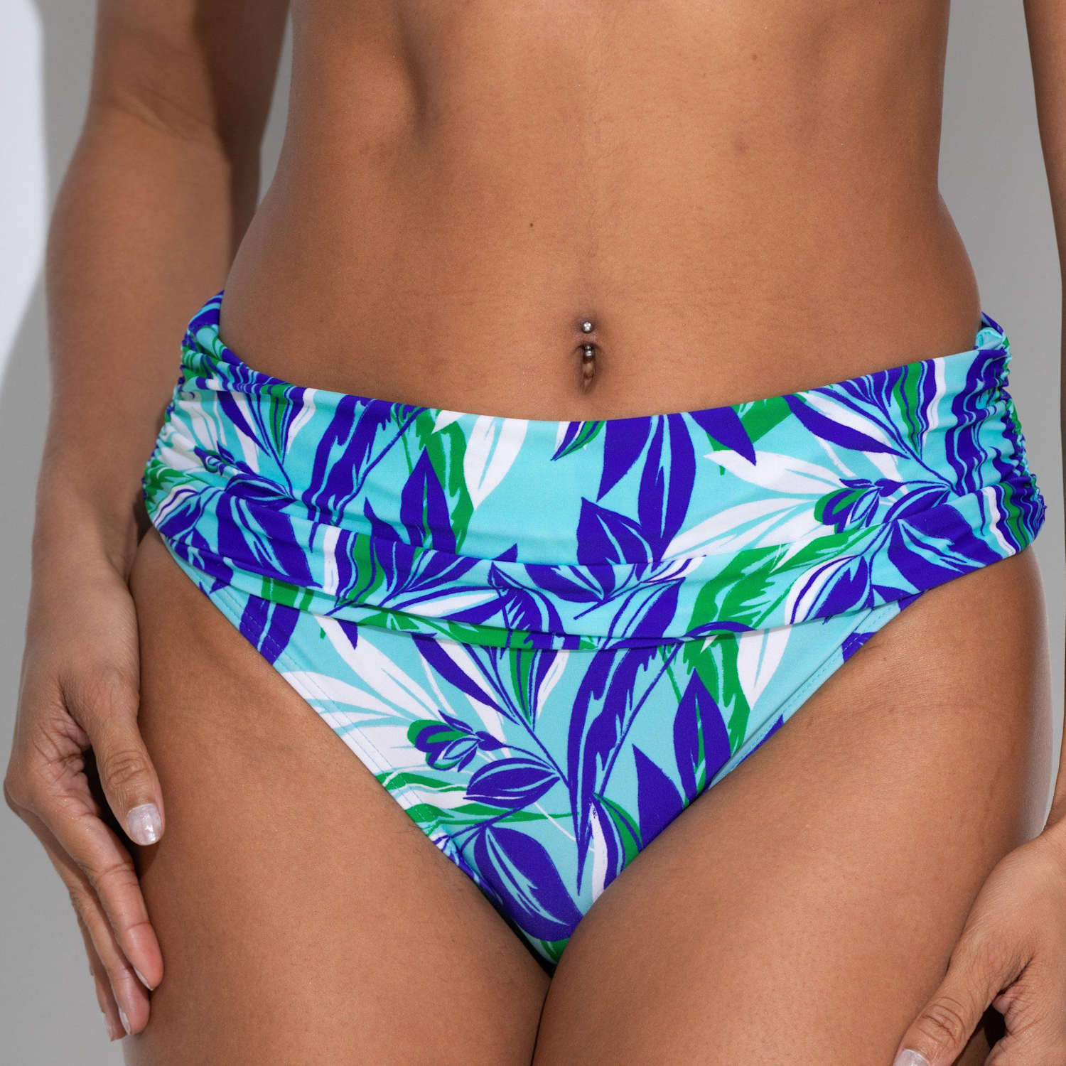 Pour Moi Women's Santa Monica Printed Foldover Bikini Bottoms - 18 - Aqua Mix - Available at M&S
