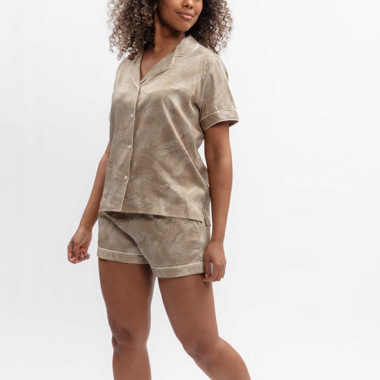 Cyberjammies Women's Fable and Eve Cotton Modal Printed Shortie Set - 14 - Beige Mix - Available at M&S