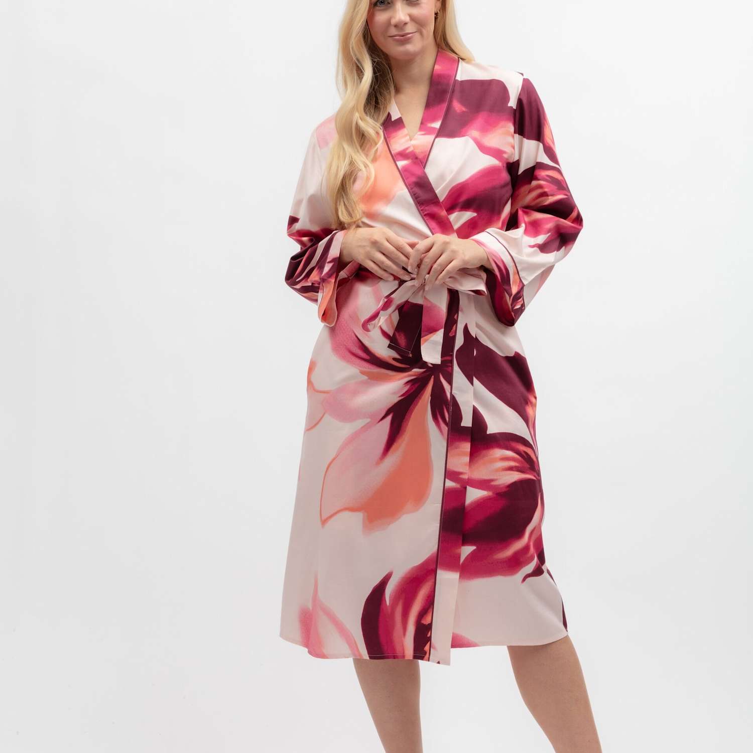 Cyberjammies Women's Cotton Modal Floral Dressing Gown - 22 - Pink Mix - Available at M&S