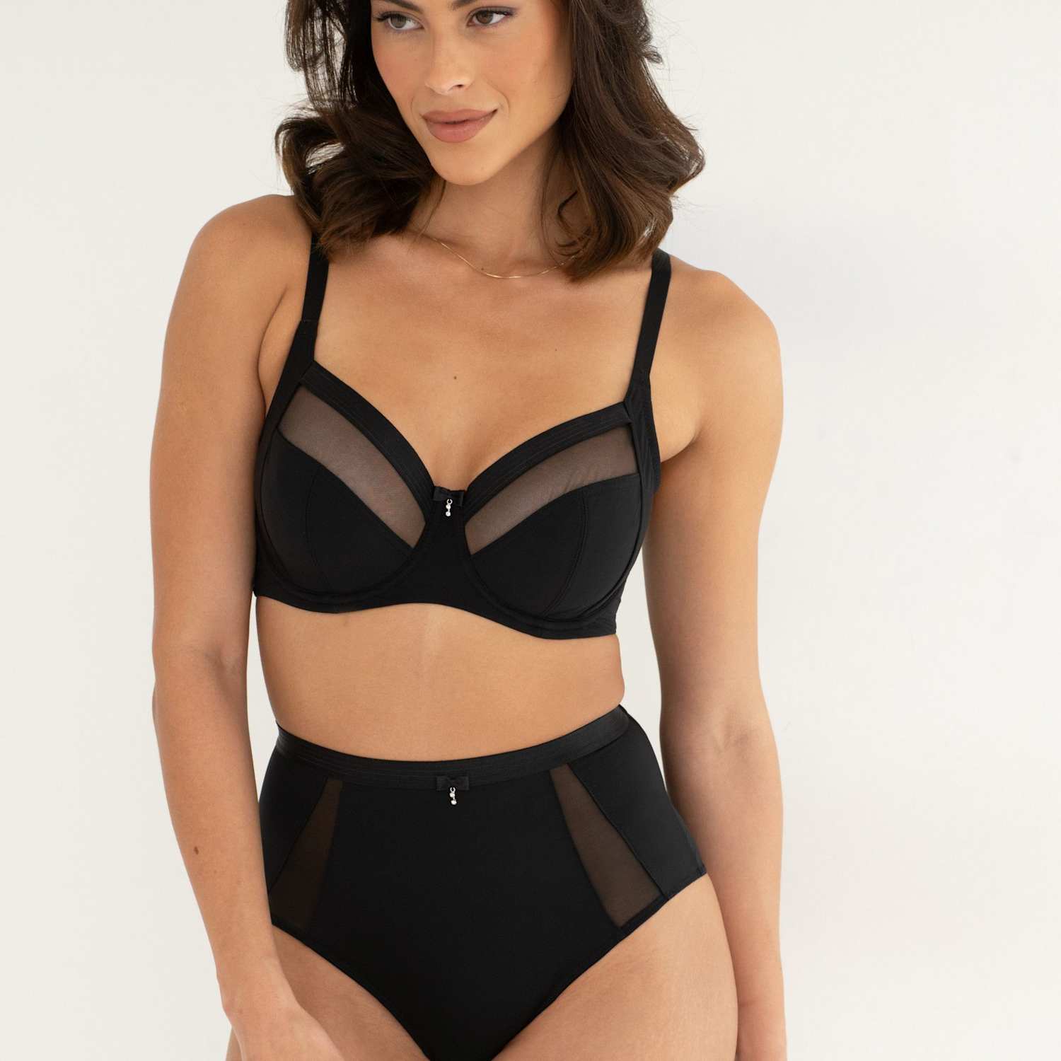 Pour Moi Women's Viva Luxe Mesh Detail Side Support Bra (D-J) - 40H - Black - Available at M&S
