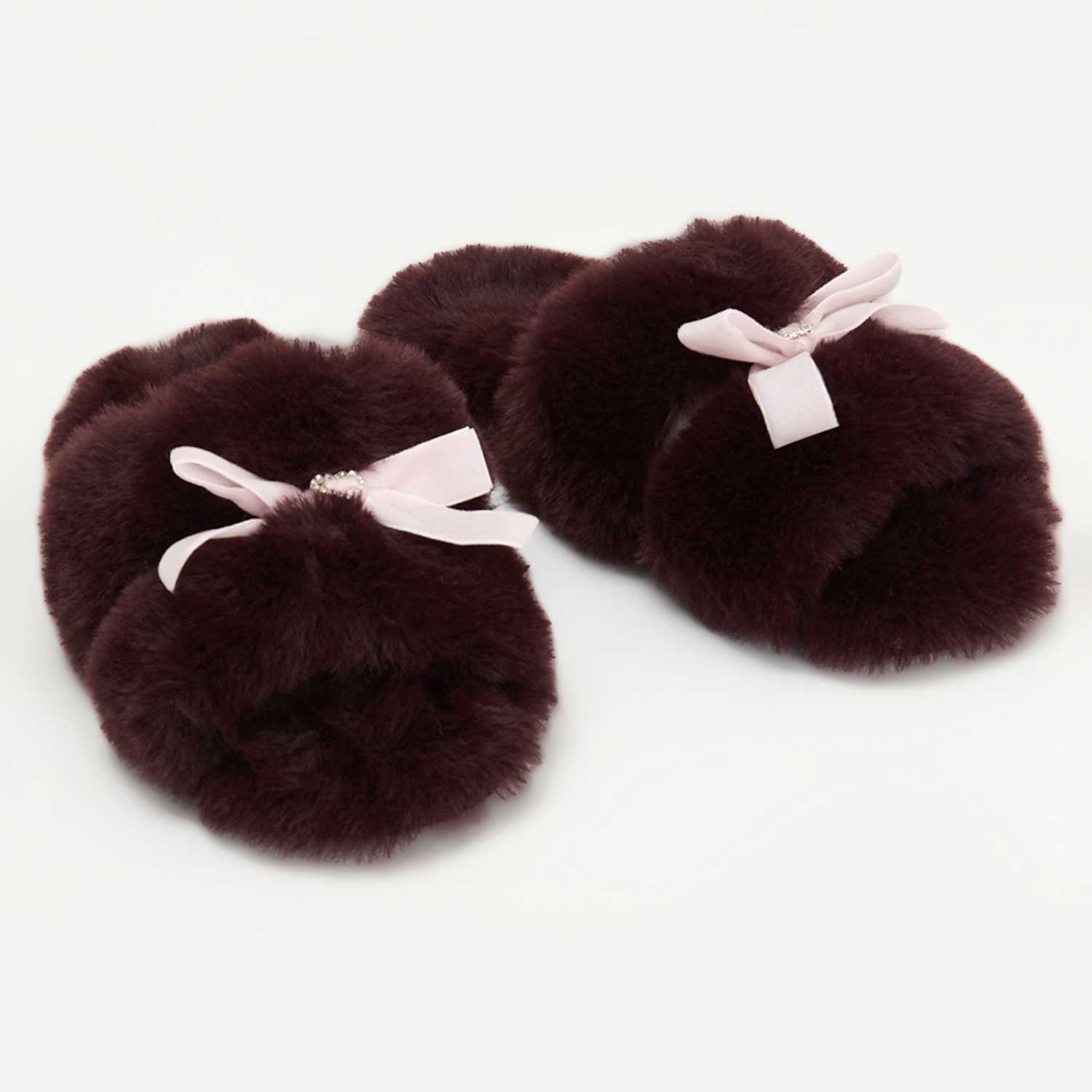 Boux Avenue Women's Bow Slider Slippers - 7-8 - Dark Brown - Available at M&S
