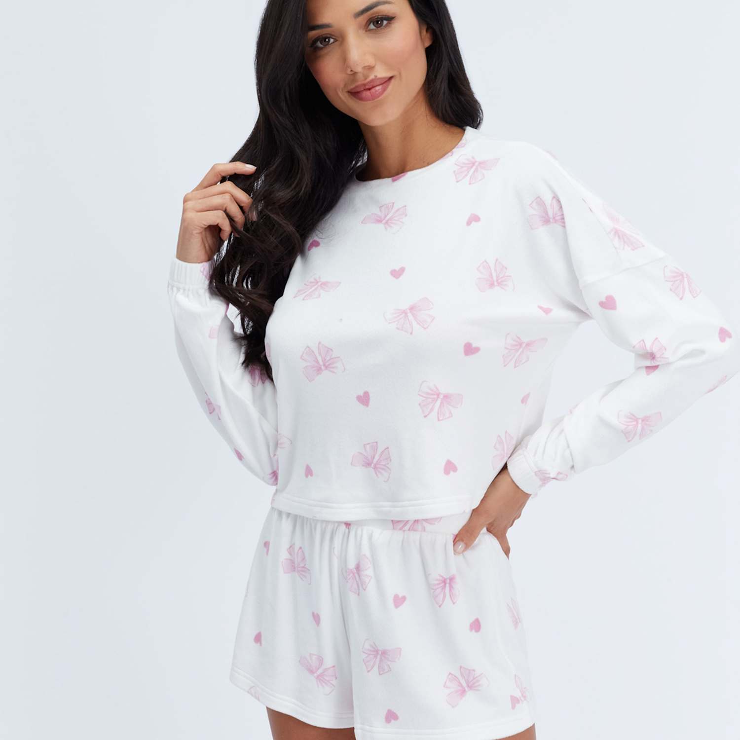 Boux Avenue Women's Velour Pyjama Set - 10 - Ivory Mix - Available at M&S