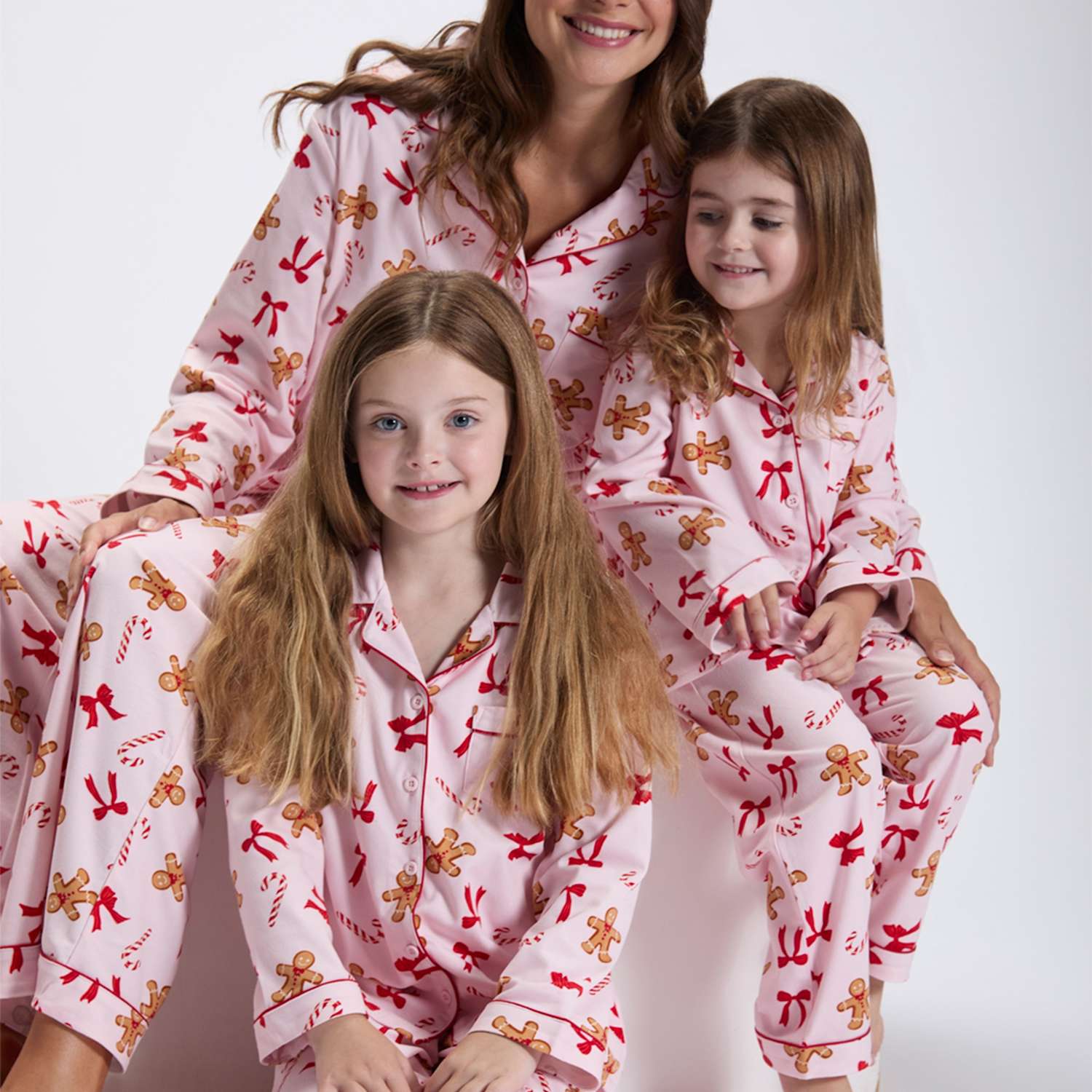 Boux Avenue Girls Fleece Christmas Gingerbread Candy Cane Pyjamas in a Bag (2-12 Yrs) - 4-5 Years - Pink Mix - Available at M&S